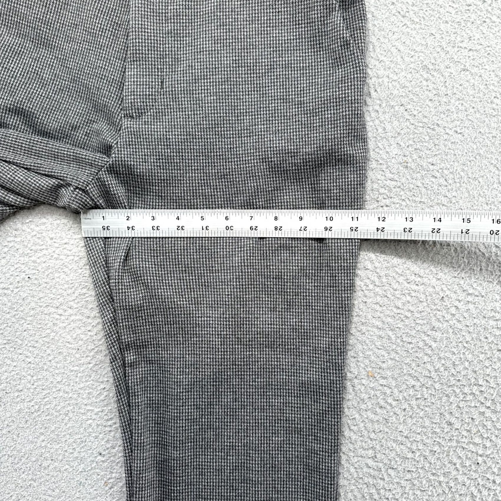 Lee Lee Woman's Pants Gray Houndstooth Mid Rise Regular Fit Straight Leg Size 14M Size 36" / US 14 / IT 50 - 7 Thumbnail