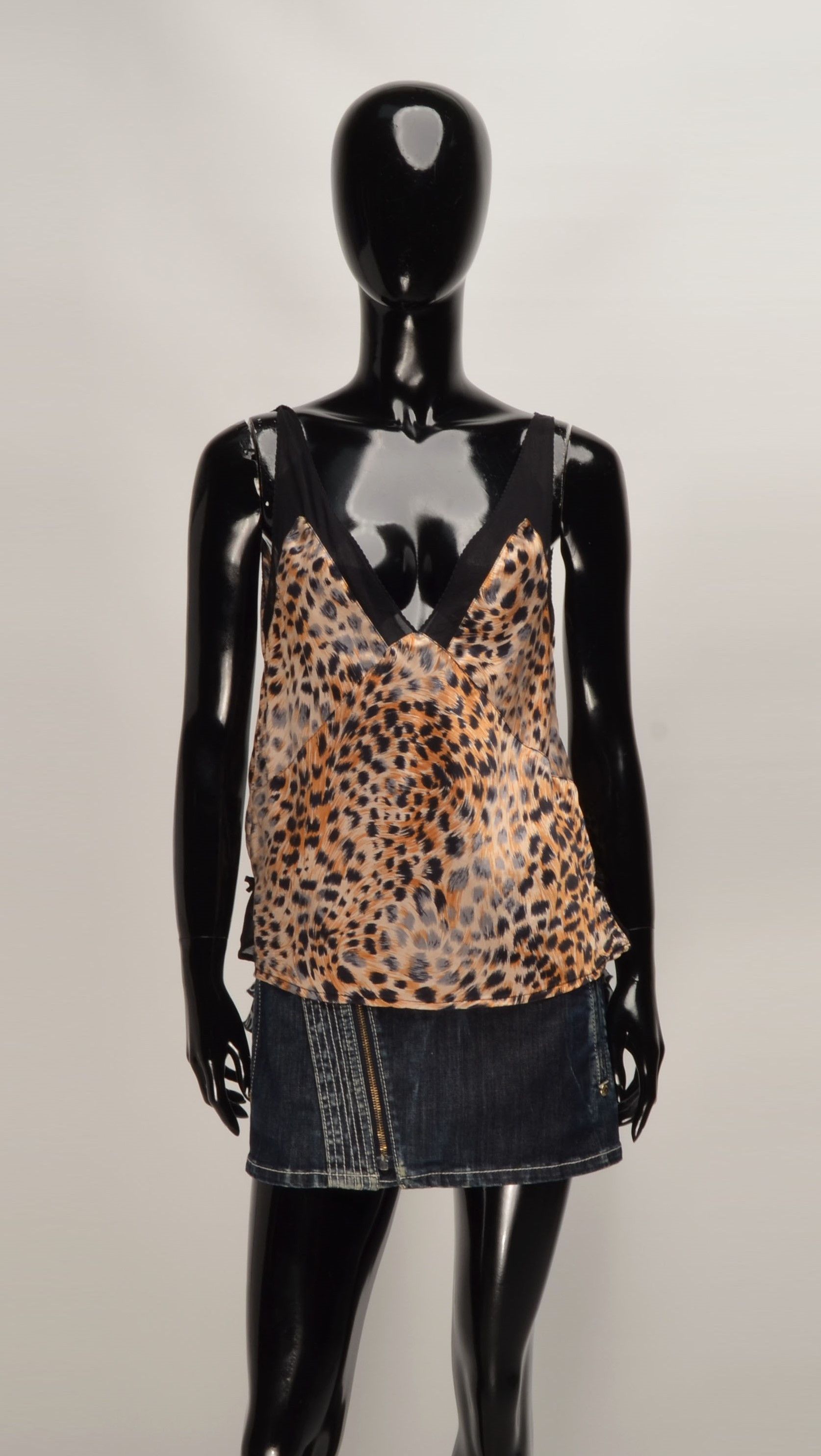 Vintage Globus Lingerie Y2K Leopard 100% Silk Coquette Top Size L / US 10 / IT 46 - 1 Thumbnail