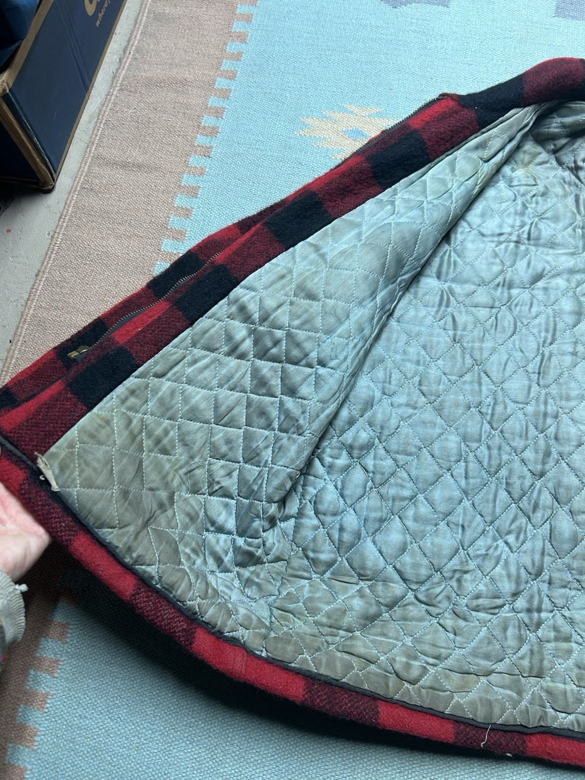 Vintage 1950s 5 brother wool jacket mackinaw buffalo plaid quilted L Size US L / EU 52-54 / 3 - 4 Thumbnail
