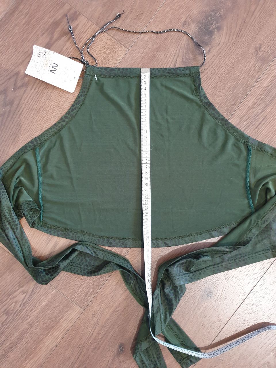 Other Forest Green Halter Crop top Lace up sz S Size S / US 4 / IT 40 - 3 Thumbnail