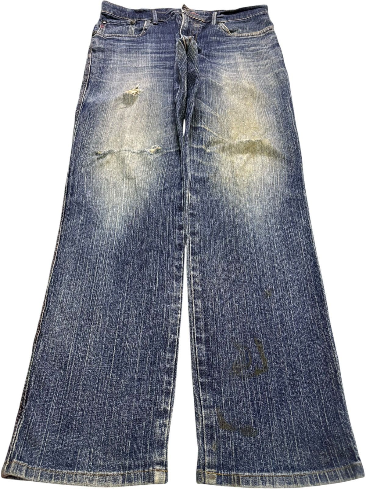 Edwin Vintage Edwin Blue Trip Rusty Wash Distressed Jeans Size US 32 / EU 48 - 1 Thumbnail