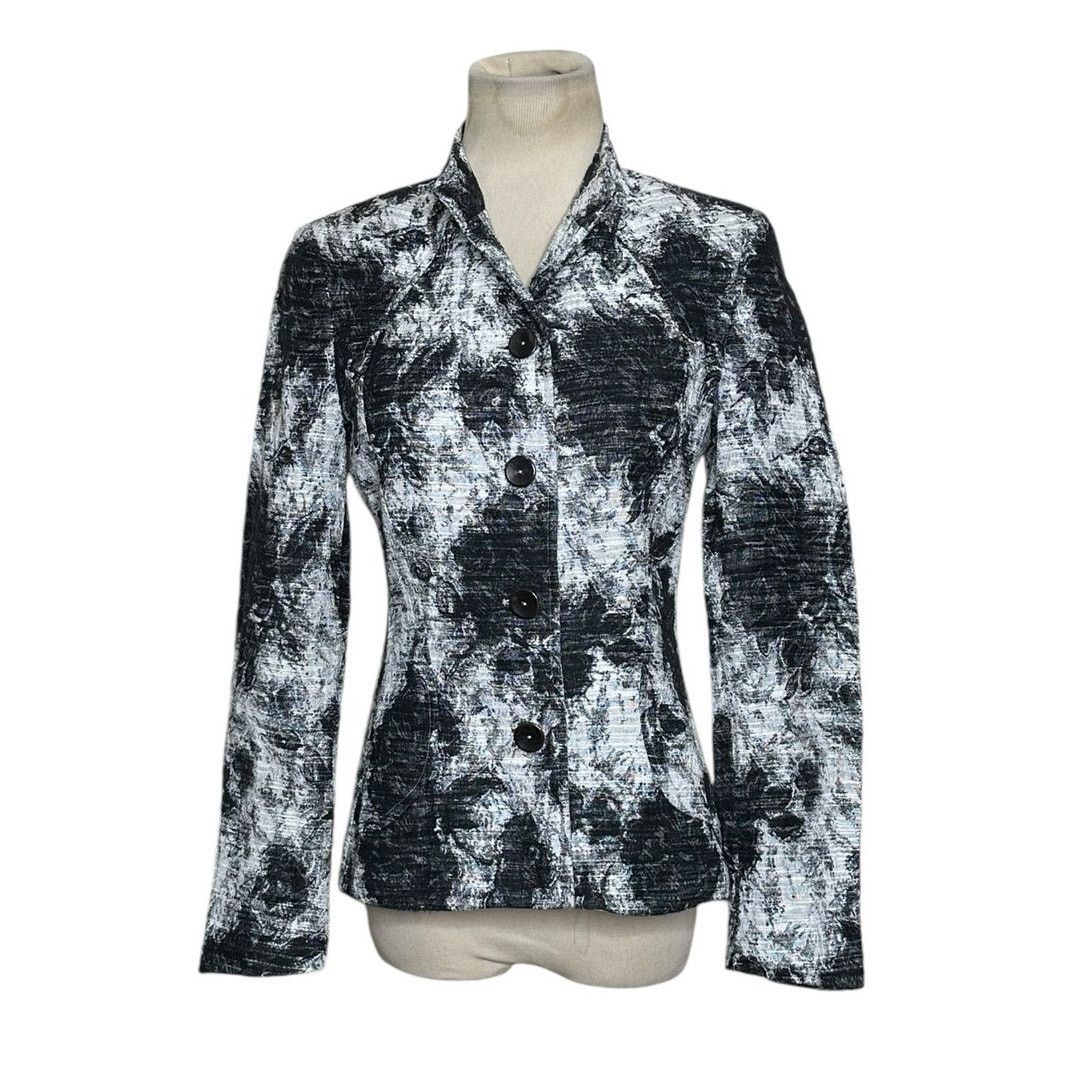 Zanella Zanella gray black long sleeves 4 button blazer size 4 Size S / US 4 / IT 40 - 7 Thumbnail