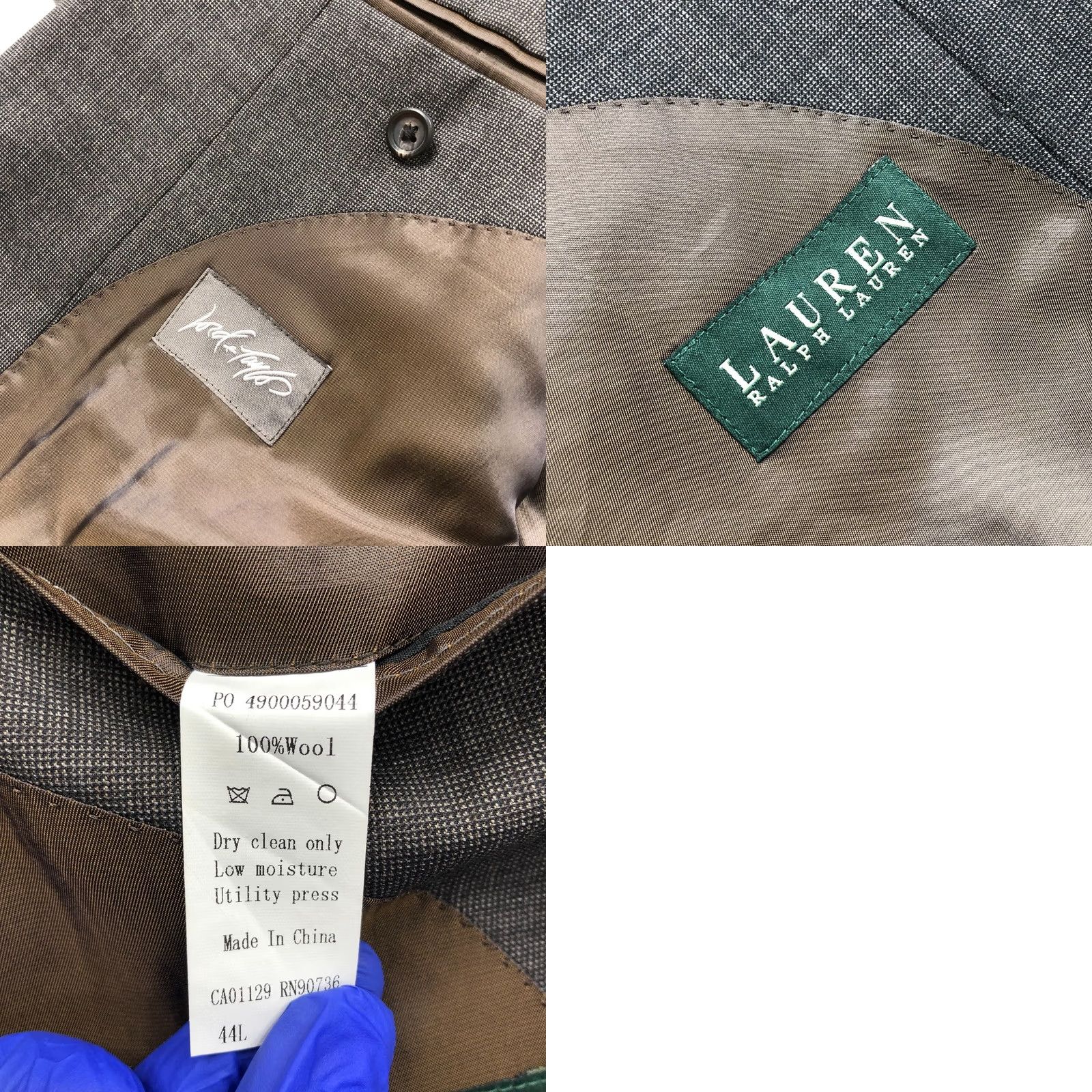 Ralph Lauren Lauren Ralph Lauren Green Label 44L LONG 100% Wool Sport Coat Jacket Gray Black Size US S / EU 44-46 / 1 - 9 Thumbnail
