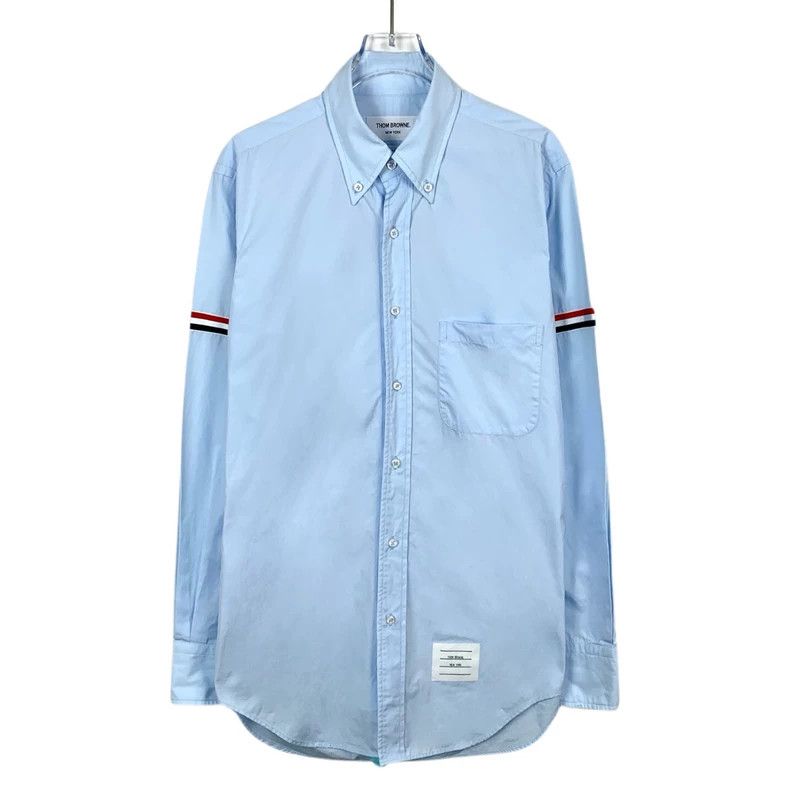 Thom Browne Thom Browne Long Sleeve Shirt in Misty Blue - dmc Size US L / EU 52-54 / 3 - 1 Thumbnail