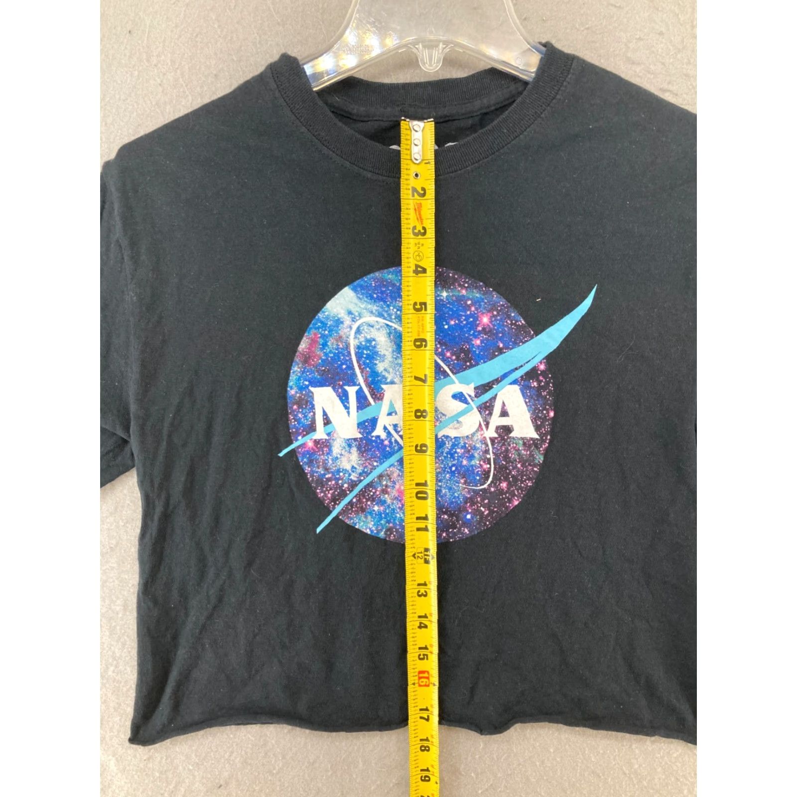 NASA NASA womens TShirt XS Black Cropped Space Shirt Womens XS Black NASA Space Cropped Graphic Print Crew Neck Short Sleeve Shirt 90s? Size XS / US 0-2 / IT 36-38 - 3 Thumbnail