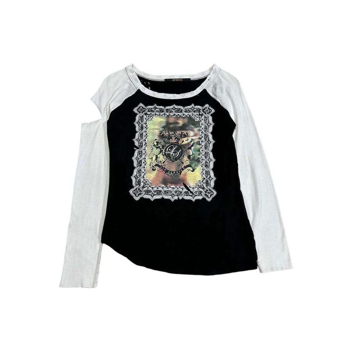 Hysteric Glamour 🔥Sick Y2K Lip Service Destroyed Long Sleeve Shirt Goth Punk Size US M / EU 48-50 / 2 - 2 Thumbnail