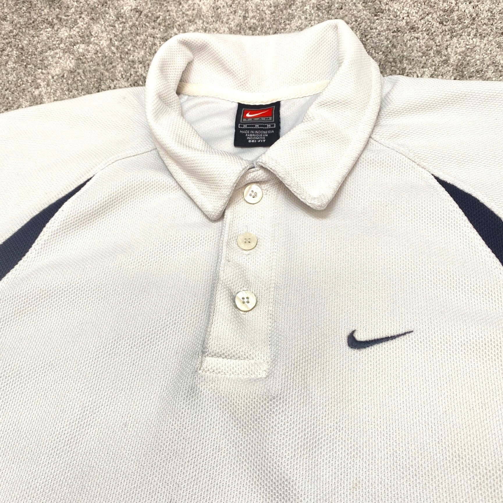 Nike Nike Team Polo Shirt Men's M Dri-Fit Short Sleeve White Black Trim Golf Size US M / EU 48-50 / 2 - 2 Thumbnail