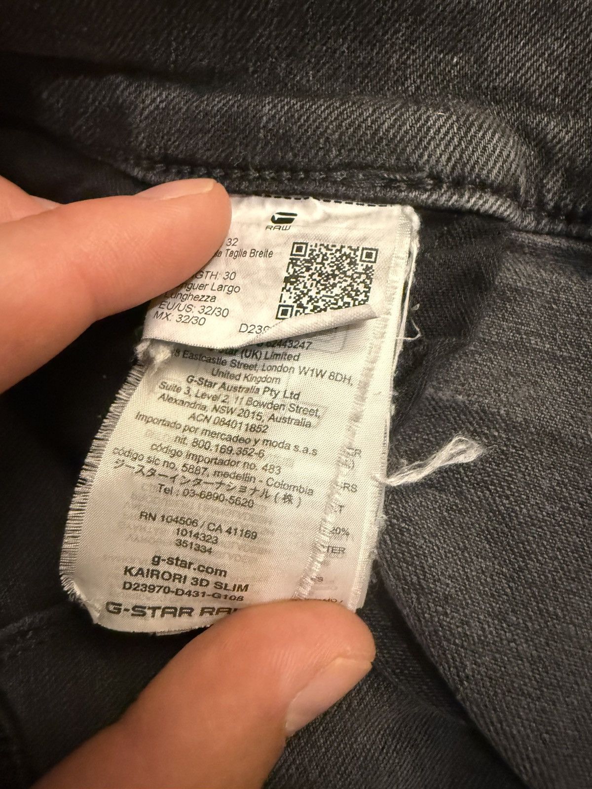 G-Star Kairori 3D Charcoal Slim Jeans Size US 32 / EU 48 - 6 Thumbnail