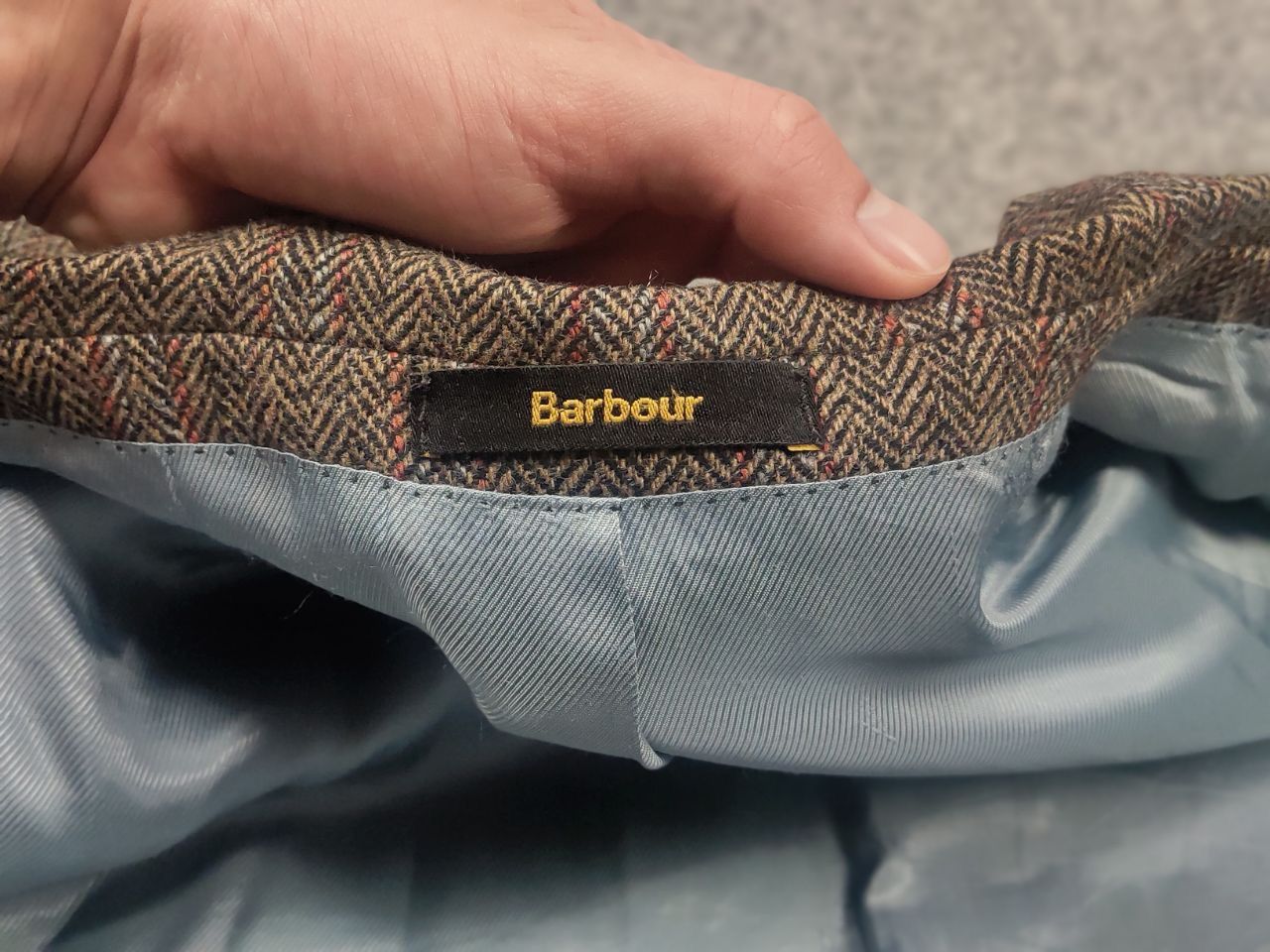 Barbour Vintage Barbour herren Wool Tweed herringbone Blazer Jacket Size US L / EU 52-54 / 3 - 14 Thumbnail
