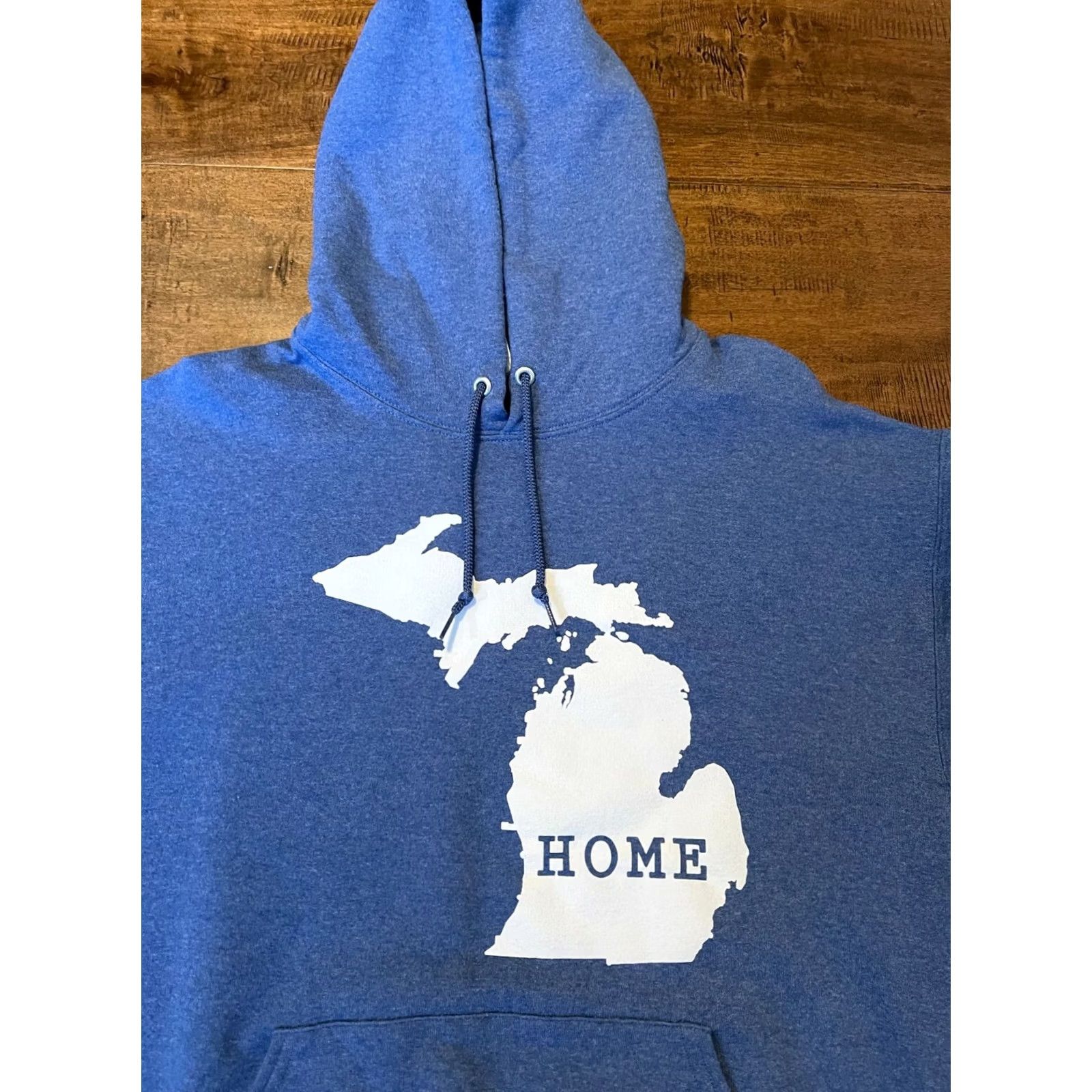 Jerzees JERZEES Blue Hoodie Sweatshirt Adult Medium M Home State Pride Michigan State Size US M / EU 48-50 / 2 - 2 Thumbnail