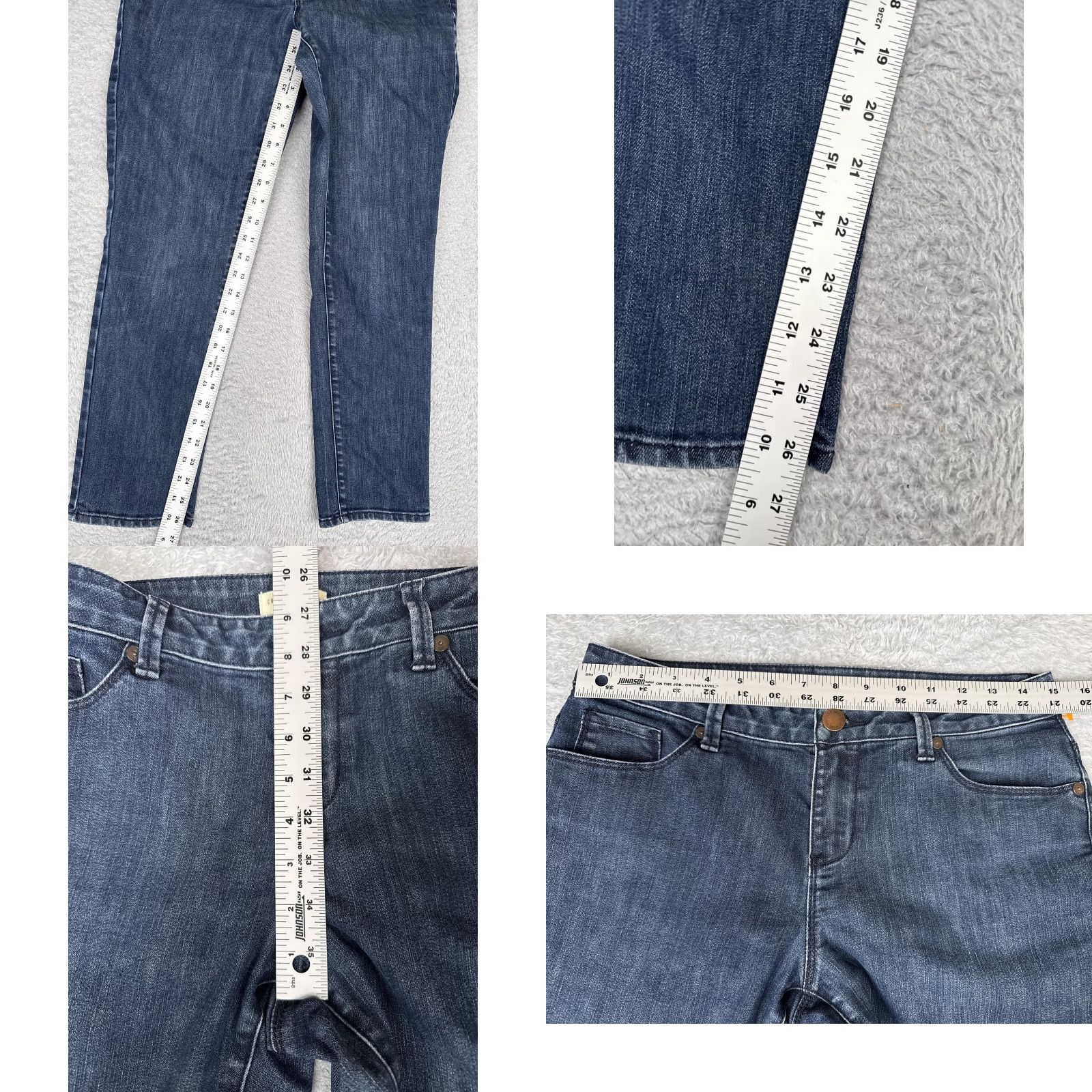 Coldwater Creek Coldwater Creek Jeans Womens Petite 8 Blue Denim Straight Leg Mid Rise Stretch Jeans Size 30" / US 8 / IT 44 - 8 Thumbnail