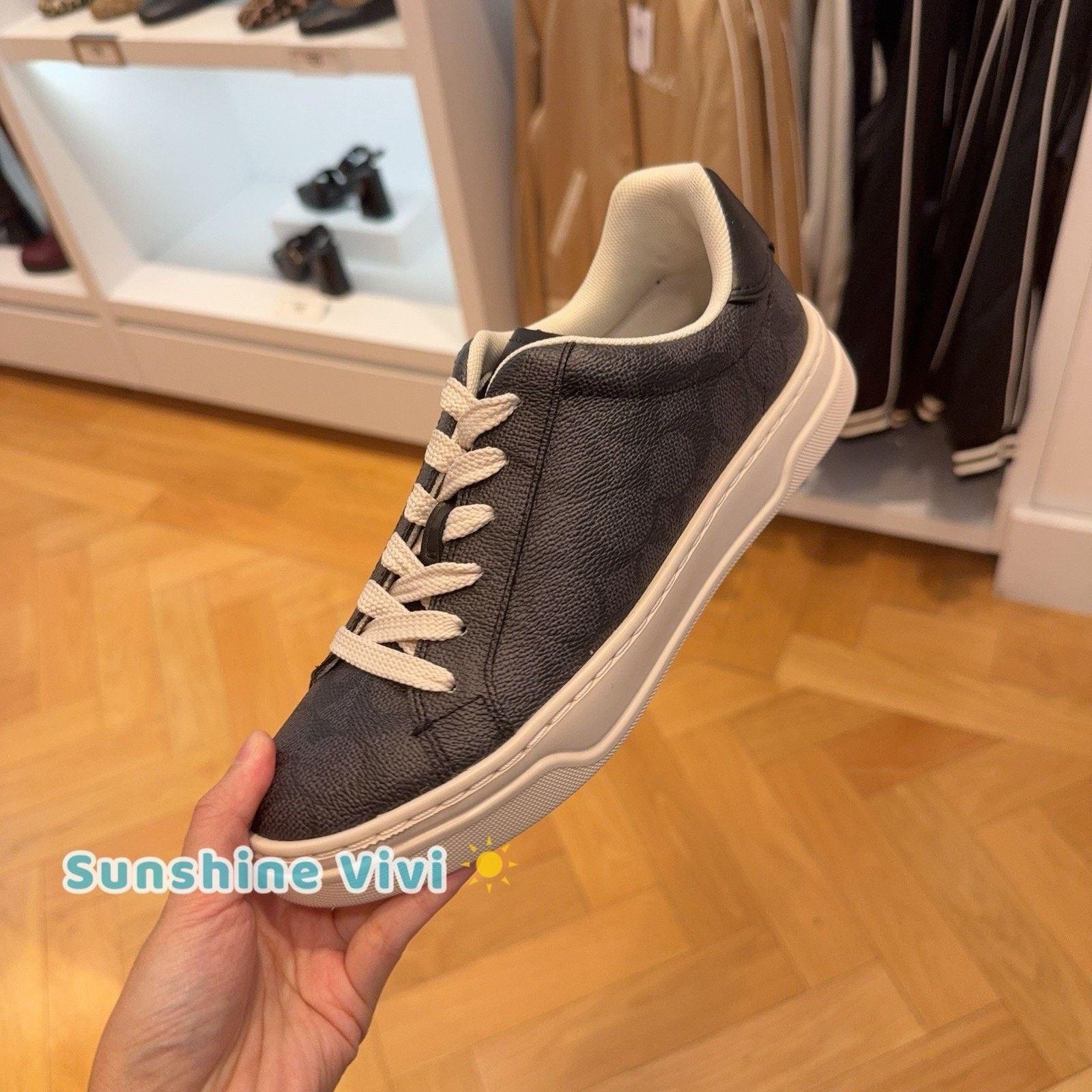 Coach NEW COACH Women's High Line Sneaker Charcoal/Black CW970 us8 Size US 8 / IT 38 - 1 Thumbnail