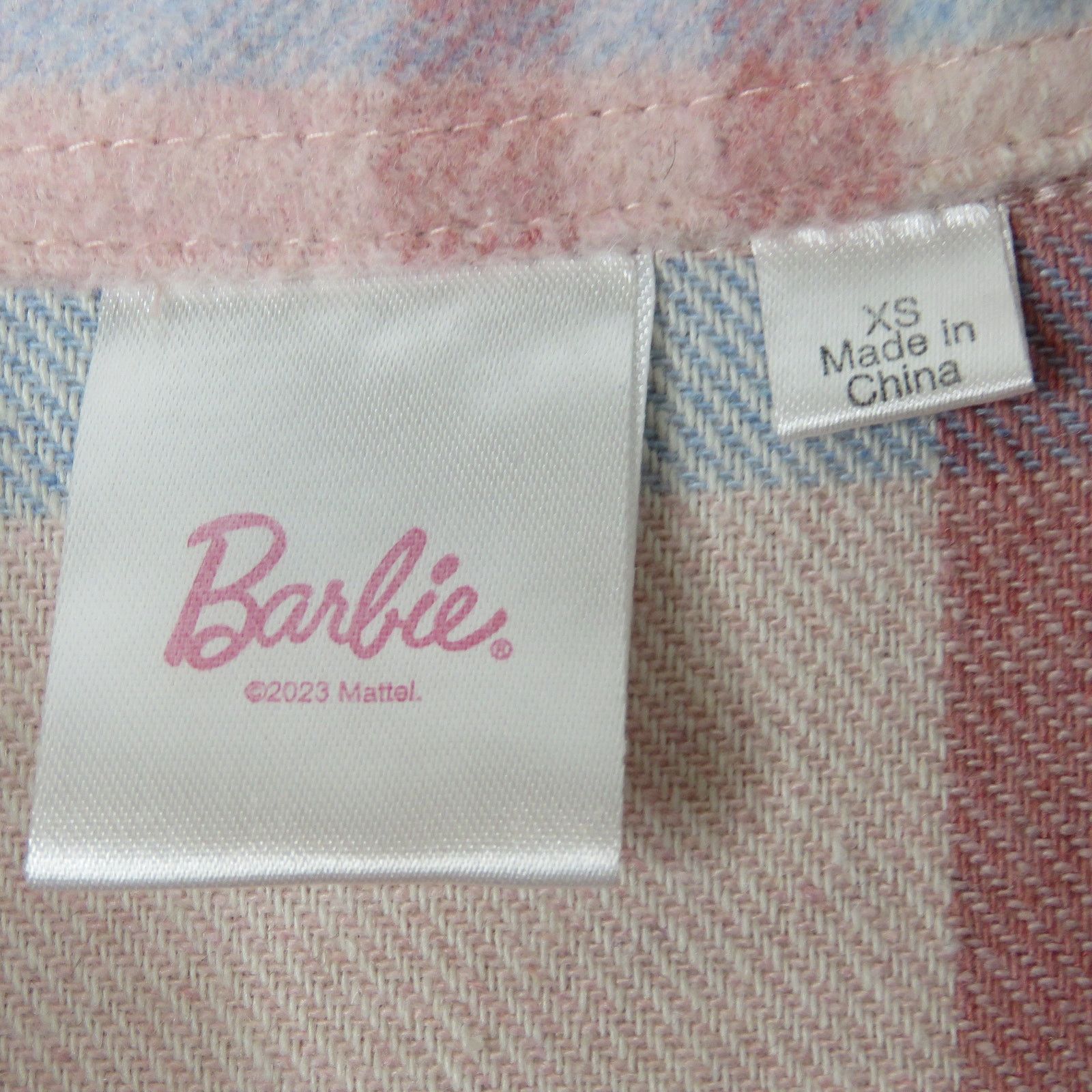 Other Barbie Pink & Brown Flannel Jacket XS Retro Pastel Shacket Size XS / US 0-2 / IT 36-38 - 4 Thumbnail