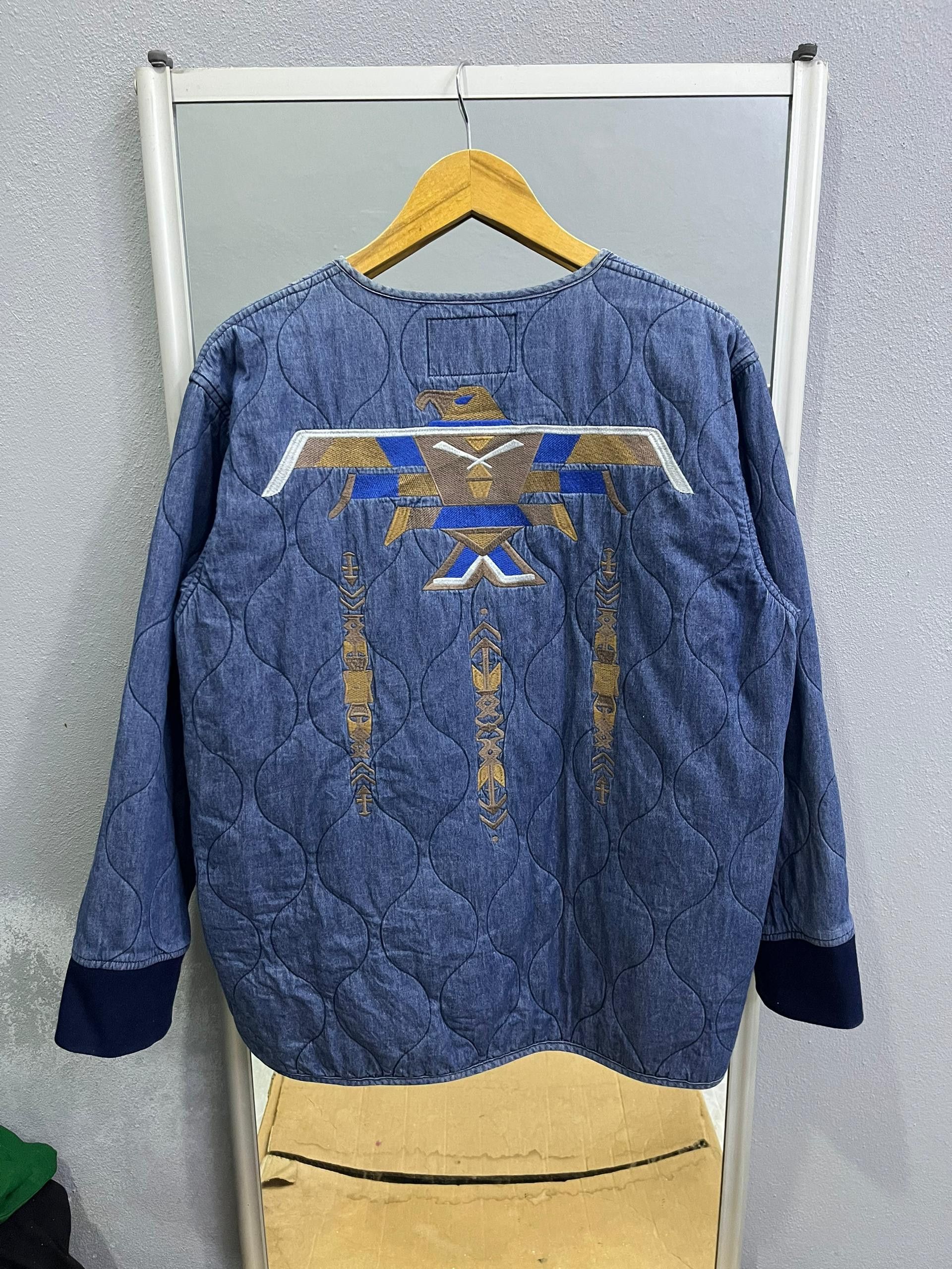 GRN Amina x grn Embroidered Indigo Quilt Jacket Size US L / EU 52-54 / 3 - 8 Thumbnail