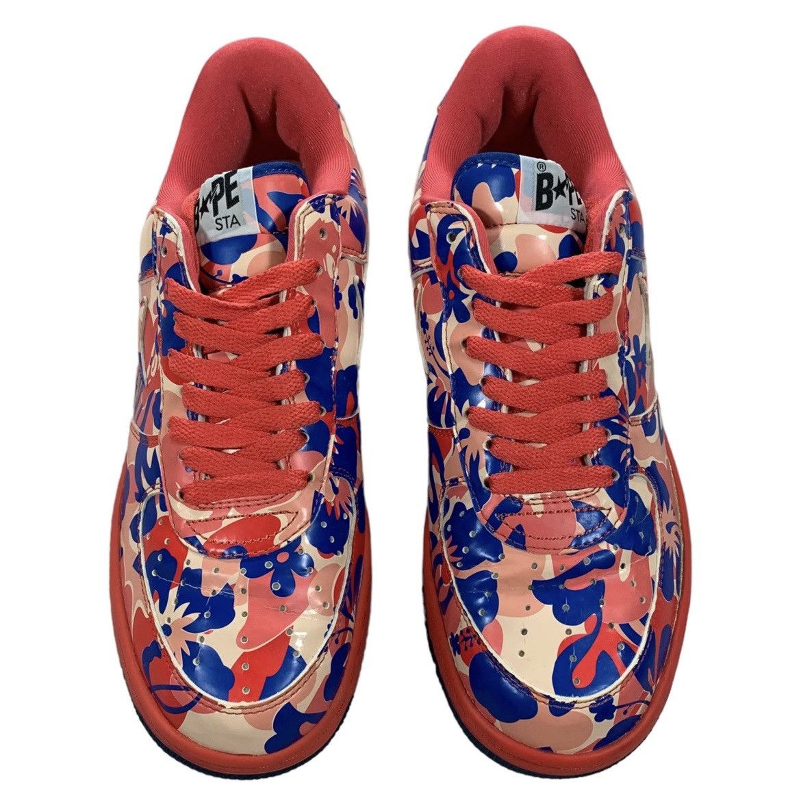 Vintage A Bathing Ape Bape Red Blue Aloha Hawaiian Sneakers