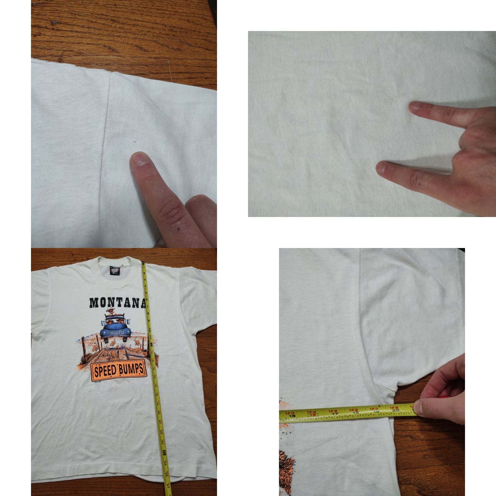 Vintage VINTAGE Montana T-Shirt Mens Medium Short Sleeve Crew Neck White 1991 90s Cowboy Nature Stitch Short Sleeve Shirt Size US M / EU 48-50 / 2 - 8 Thumbnail