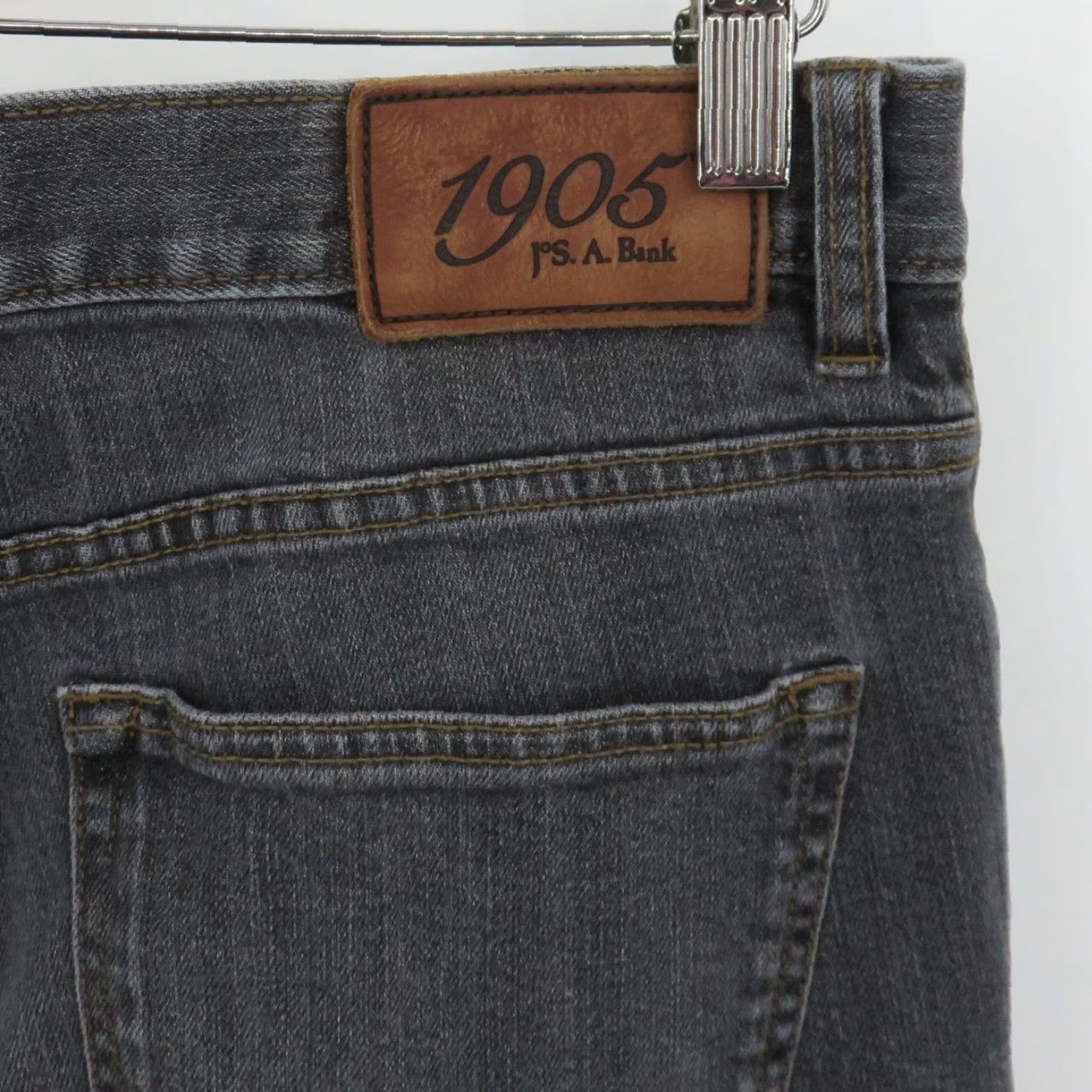 Vintage Jos A Bank Men Denim Jeans 34W 32L Tailored Fit Gray Cotton Blend 5-Pocket Design Straight Jeans Men Size US 34 / EU 50 - 6 Thumbnail