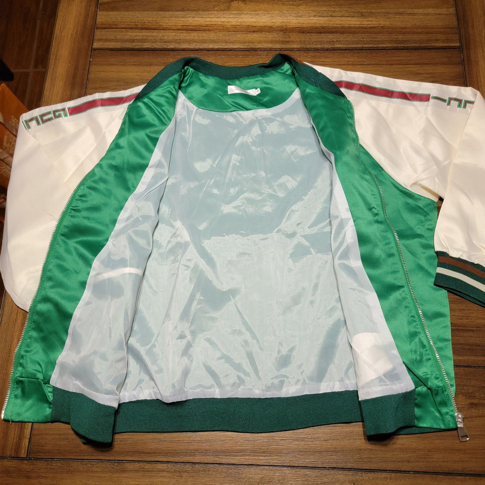 Other Mantingzhu Classic Zip Satin Jacket w/ Happy Bull Patch - 3 Size L / US 10 / IT 46 - 3 Thumbnail