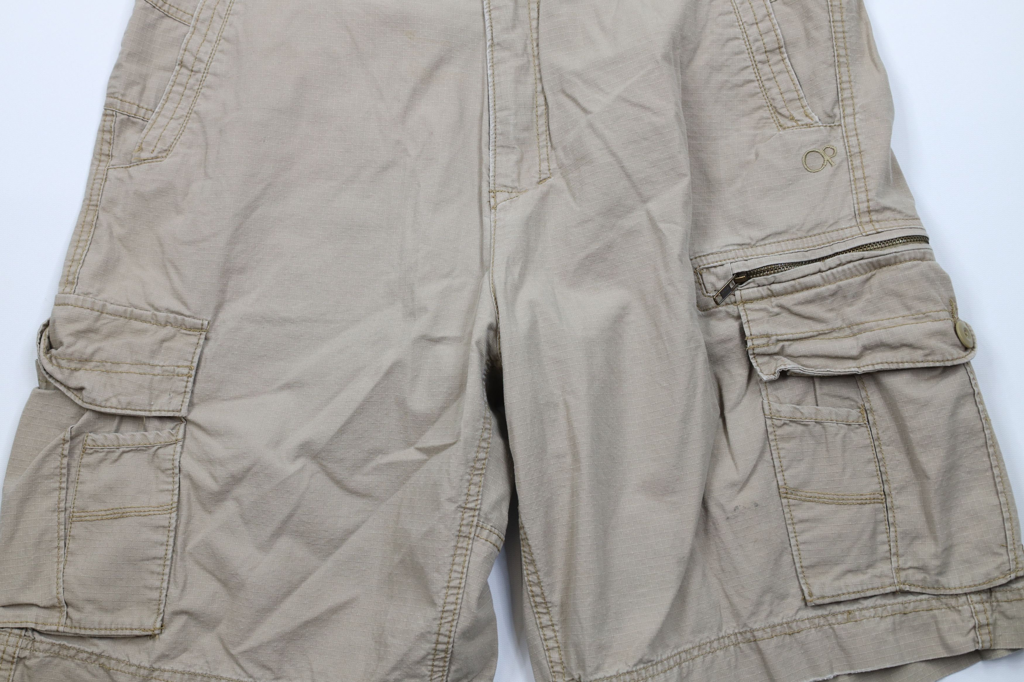 Ocean Pacific × Vintage Vintage 90s Y2K Ocean Pacific OP Ripstop Cargo Shorts Beige Size US 40 / EU 56 - 3 Thumbnail