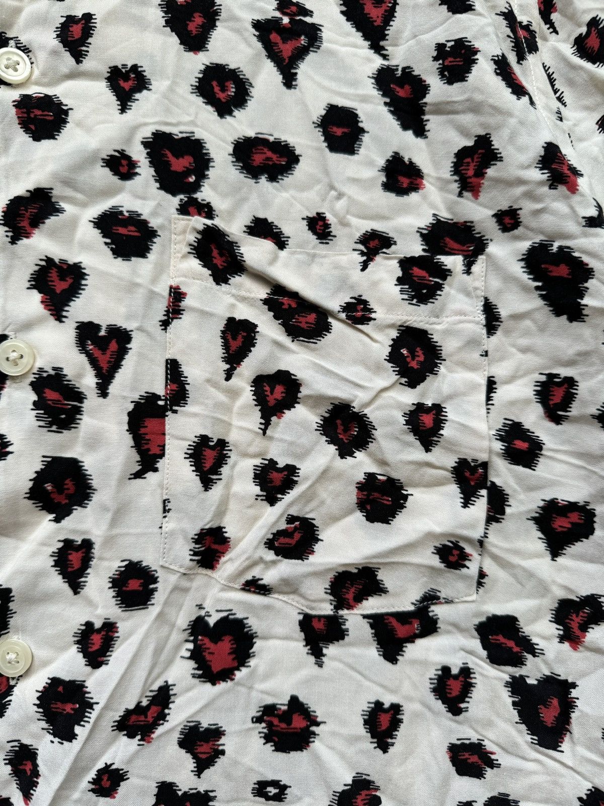 Allsaints × Designer AllSaints avant garde hearth pattern camp collar shirt Size US M / EU 48-50 / 2 - 4 Thumbnail