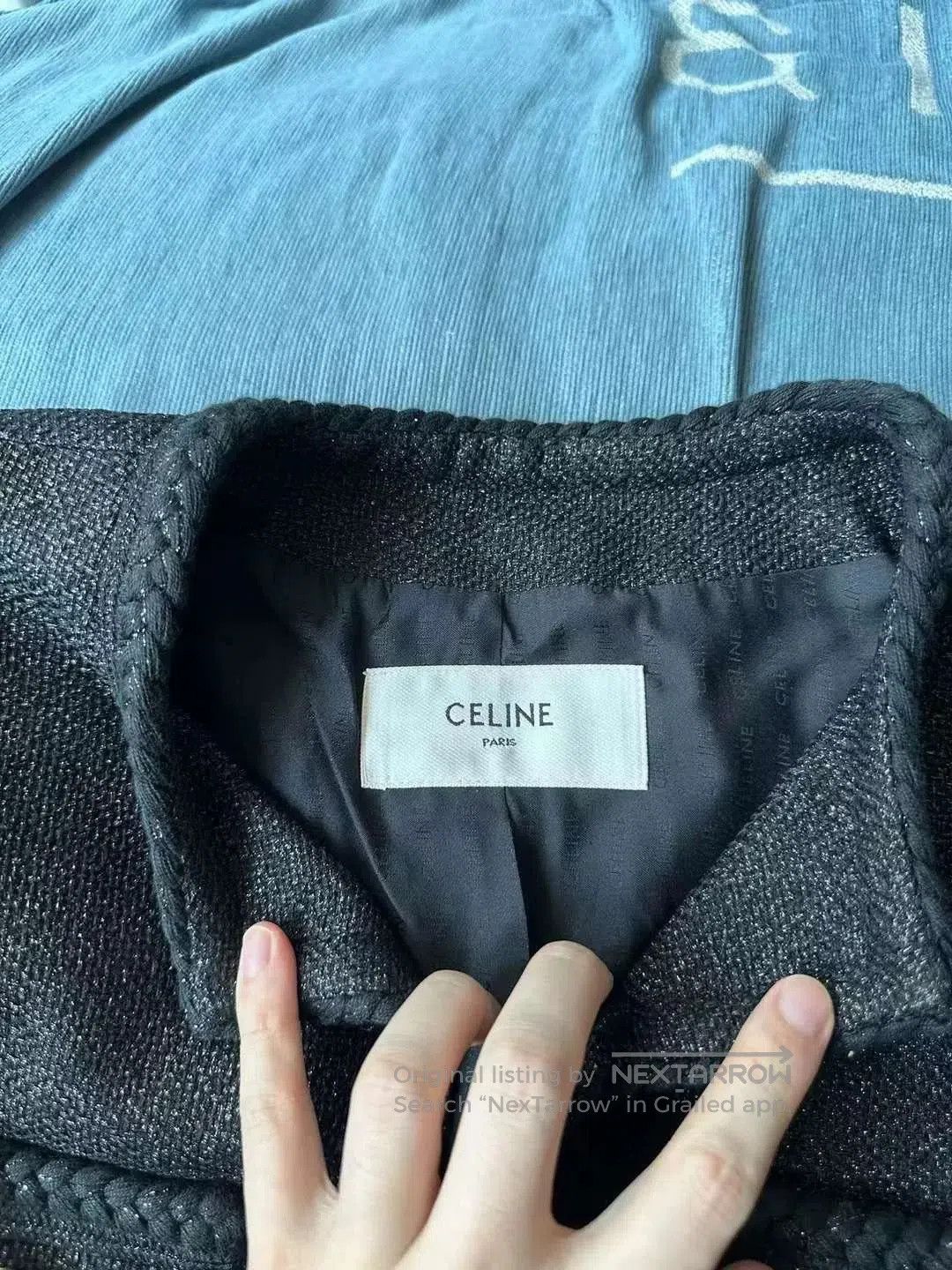 Chanel Celine Black Tweed Gold Button Jacket. Size S / US 4 / IT 40 - 4 Thumbnail