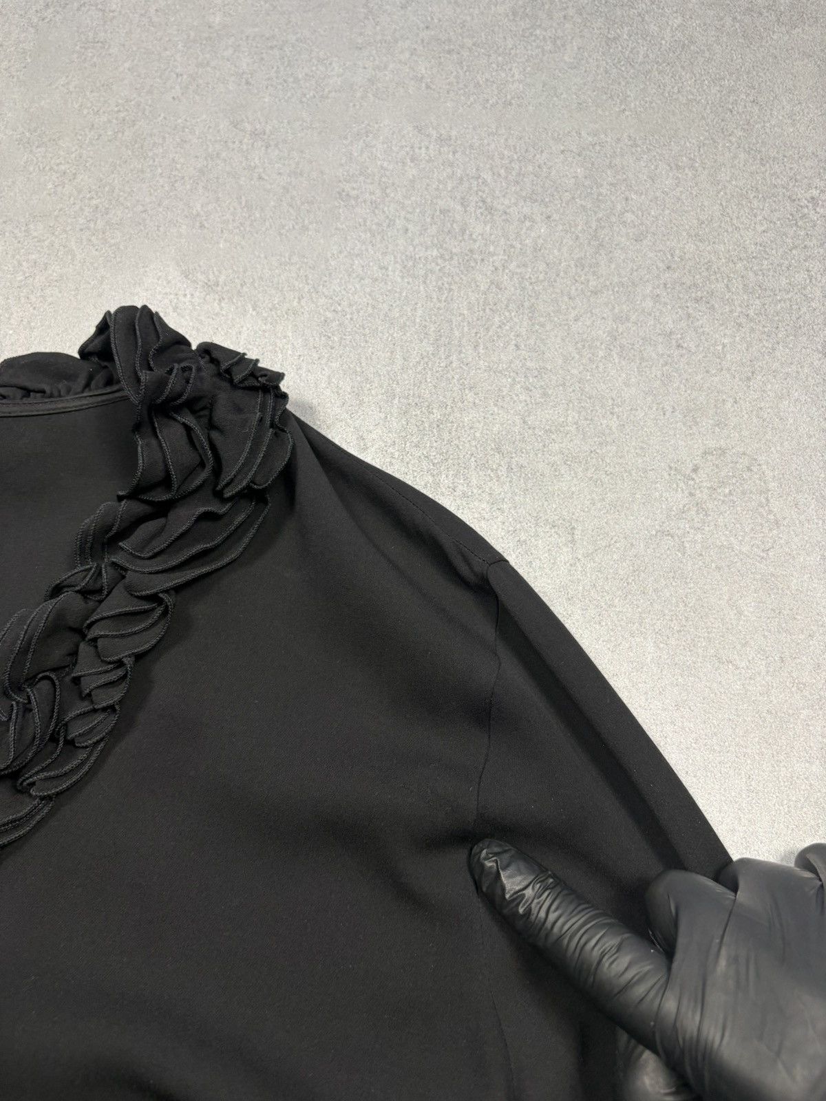 Escada Escada Black Silk Ruffle Blouse Vintage Luxury Womens Top 42 Size M / US 6-8 / IT 42-44 - 11 Thumbnail