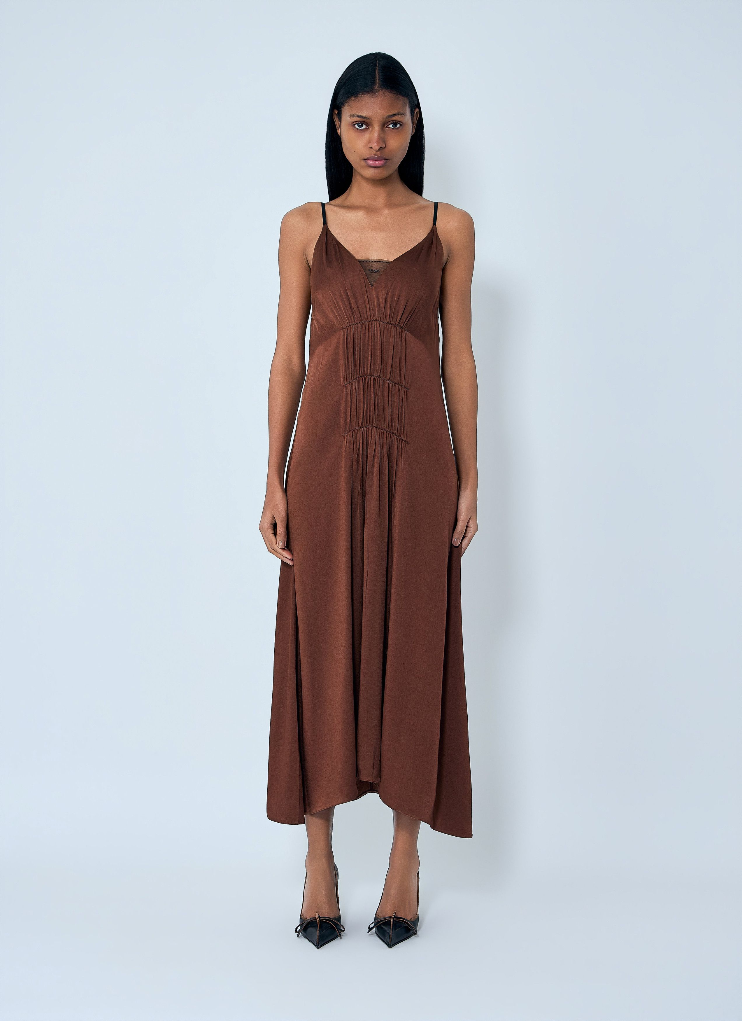 Prada Crepe Satin Midi Dress Size M / US 6-8 / IT 42-44 - 1 Thumbnail
