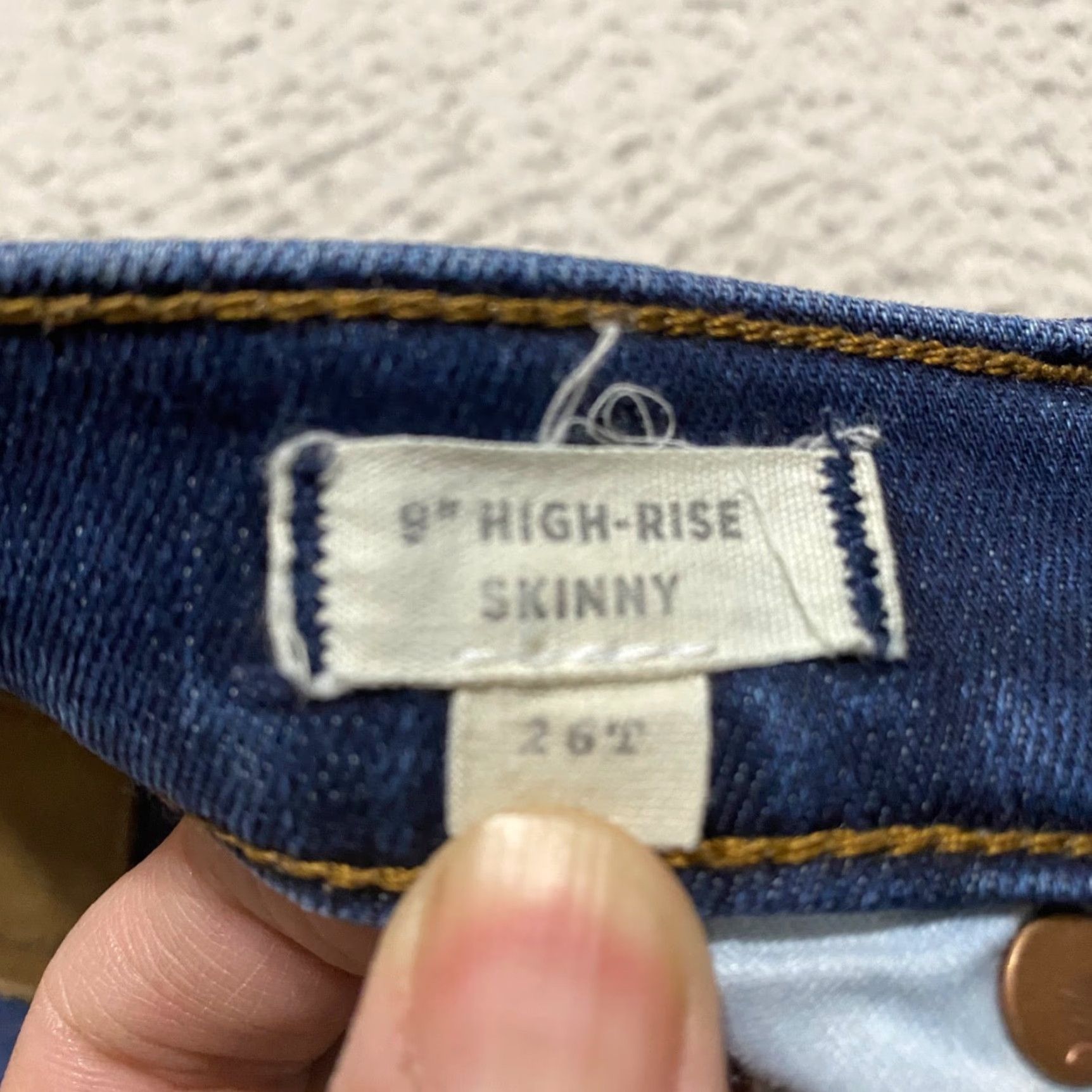 Madewell Madewell Jeans Blue Denim Dark Wash High Rise Skinny Tall 26 Womens 5-Pocket Stretch Pocket Solid Modern American Vintage: No Size 26" / US 2 / IT 38 - 4 Thumbnail