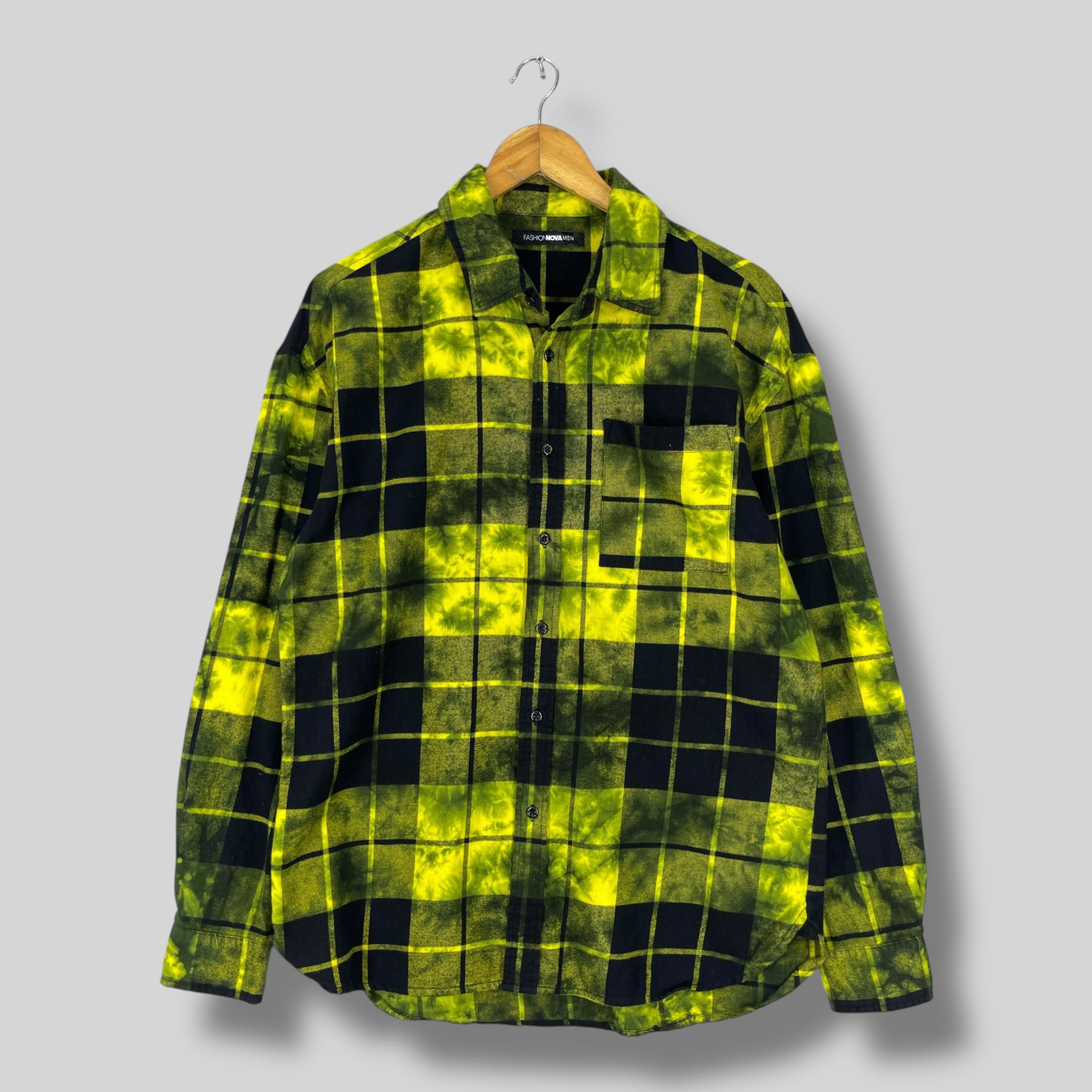 Flannel Vintage Fashion Nova Plaid Tie Dye Custom Button Up Size US M / EU 48-50 / 2 - 1 Thumbnail