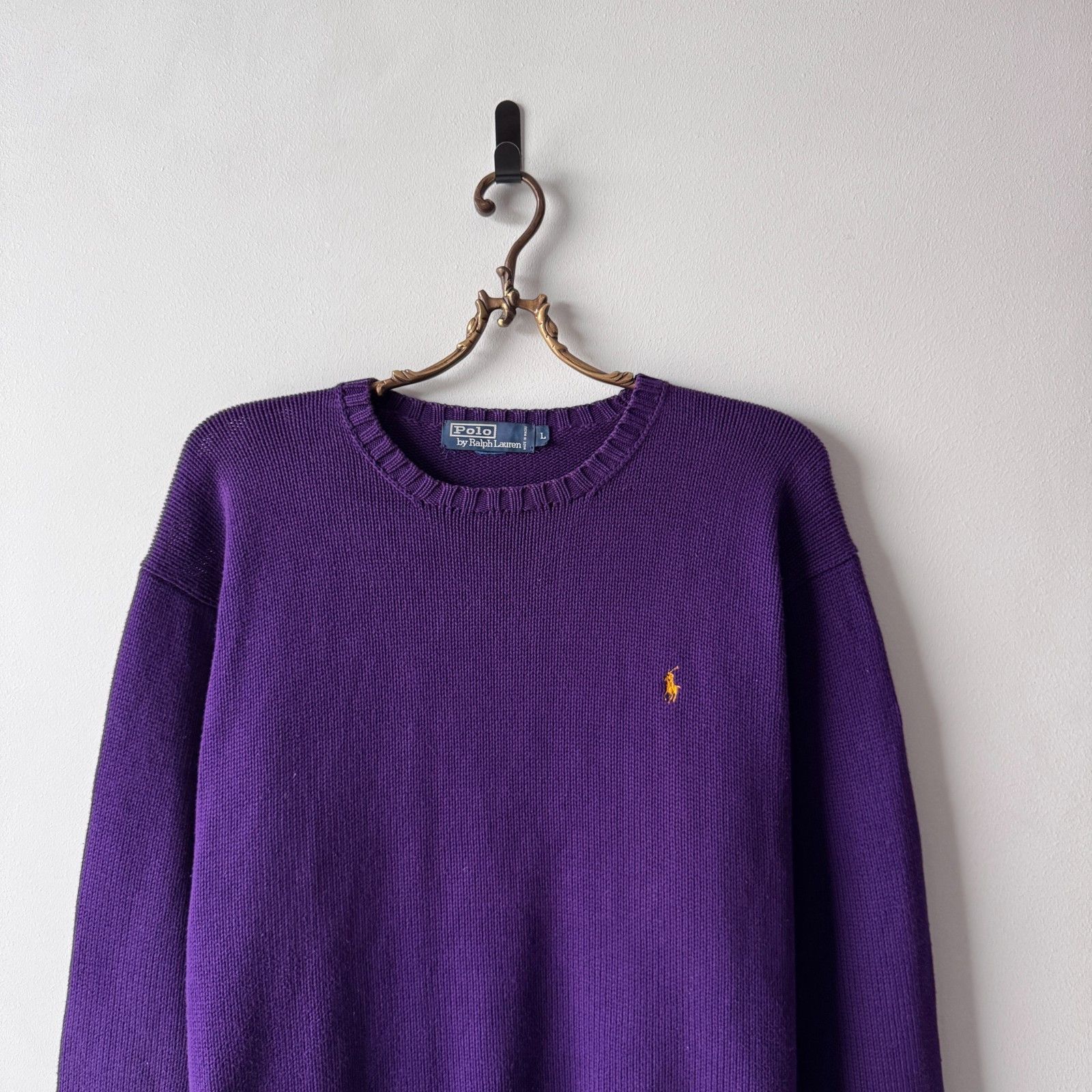 Polo Ralph Lauren Polo Ralph Lauren Vintage Knit Purple Sweater Mens Large Y2K Size US L / EU 52-54 / 3 - 2 Thumbnail