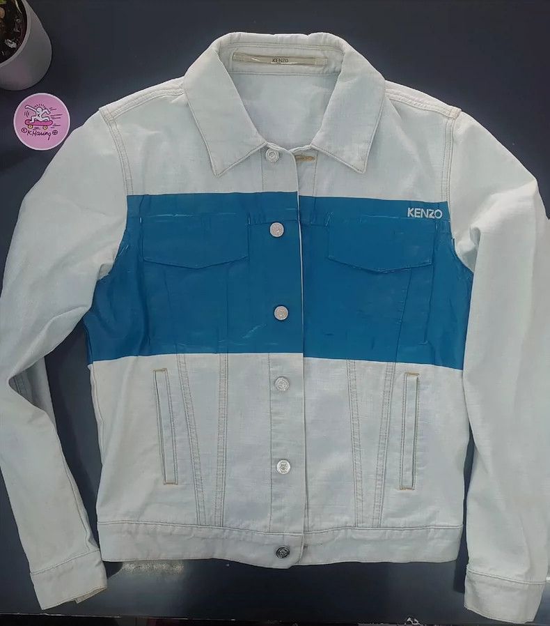 Kenzo Kenzo Blue White Denim Jacket Size US S / EU 44-46 / 1 - 1 Thumbnail
