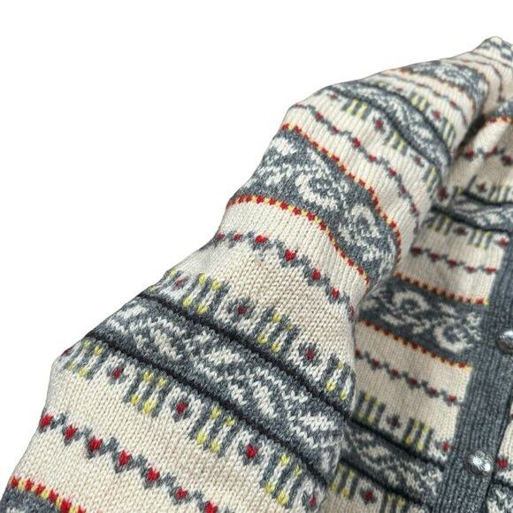 Handmade VTG Handmade in Norway Wool Cardigan Nordic Fair Isle Sweate Size M / US 6-8 / IT 42-44 - 5 Thumbnail