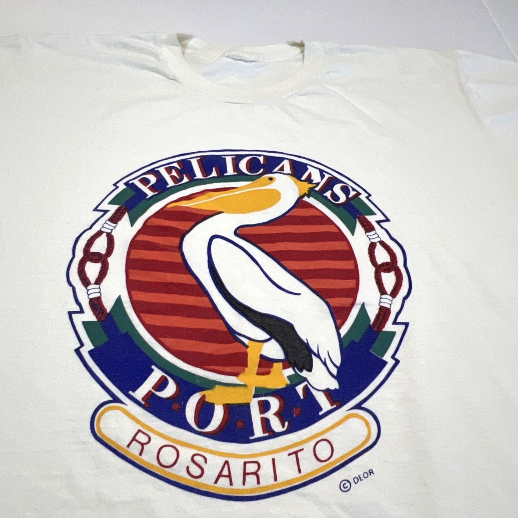 Vintage VINTAGE Pelicans Port Rosario Mexico Men T Shirt XL White Graphic Tee Unbranded 1990s Single Stitch Mens Size US XL / EU 56 / 4 - 3 Thumbnail