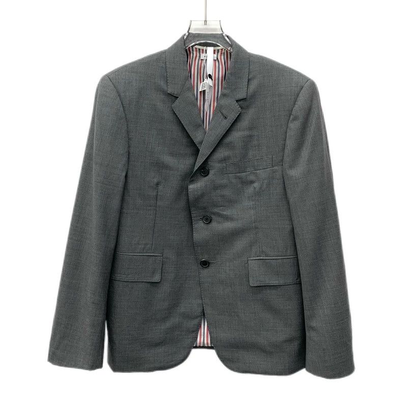 Thom Browne Thom browne Gray wool lapel single-breasted long-sleeved su Size US S / EU 44-46 / 1 - 1 Thumbnail
