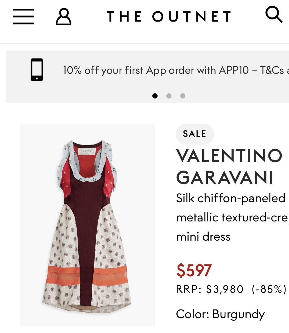 Valentino VALENTINO GARAVANI 100% Silk chiffon-paneled Dress MSRP$3980 Size M / US 6-8 / IT 42-44 - 5 Thumbnail