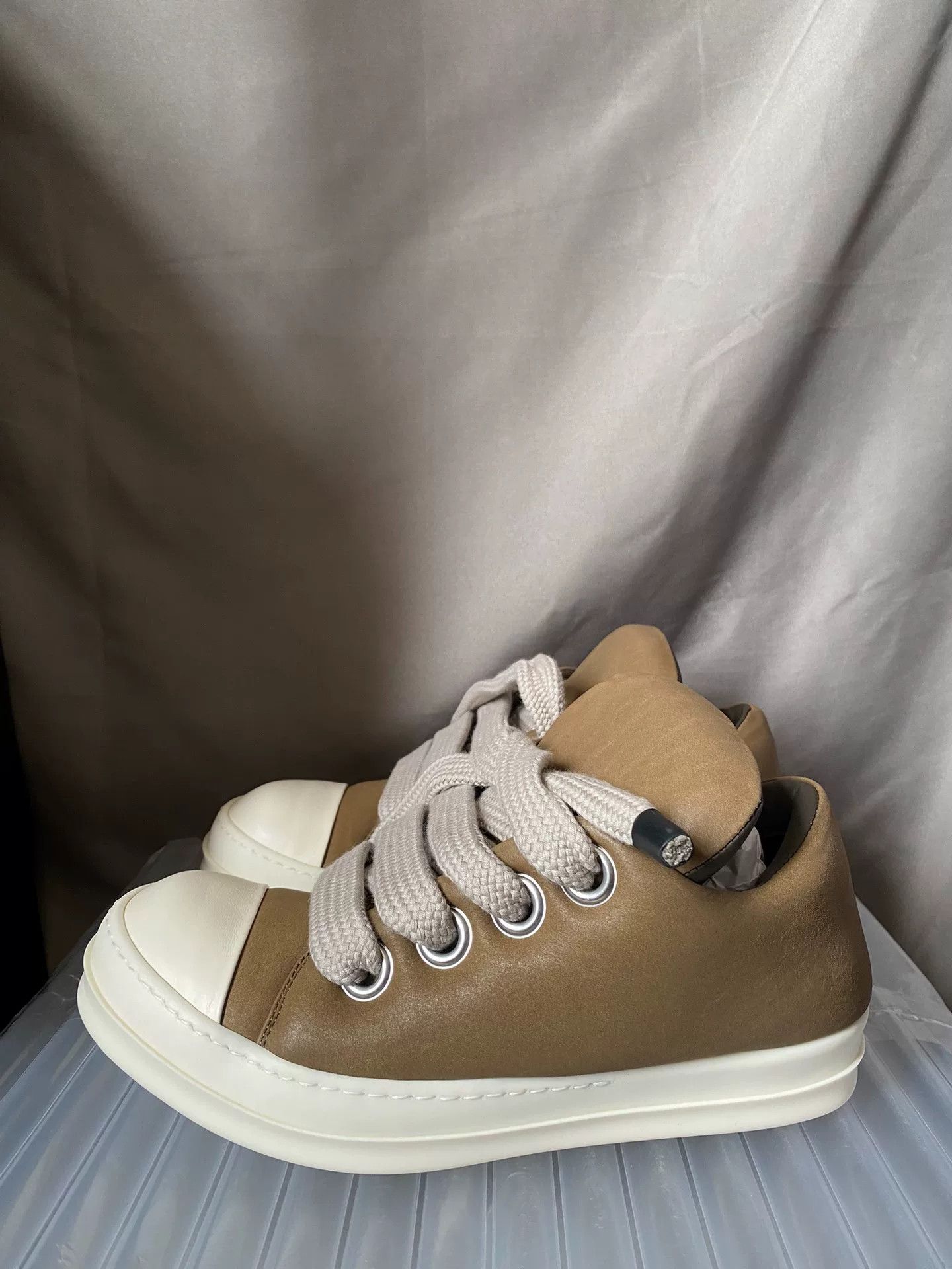 Rick Owens rick owens brown low-top canvas sneakers Size US 7.5 / EU 40-41 - 1 Thumbnail