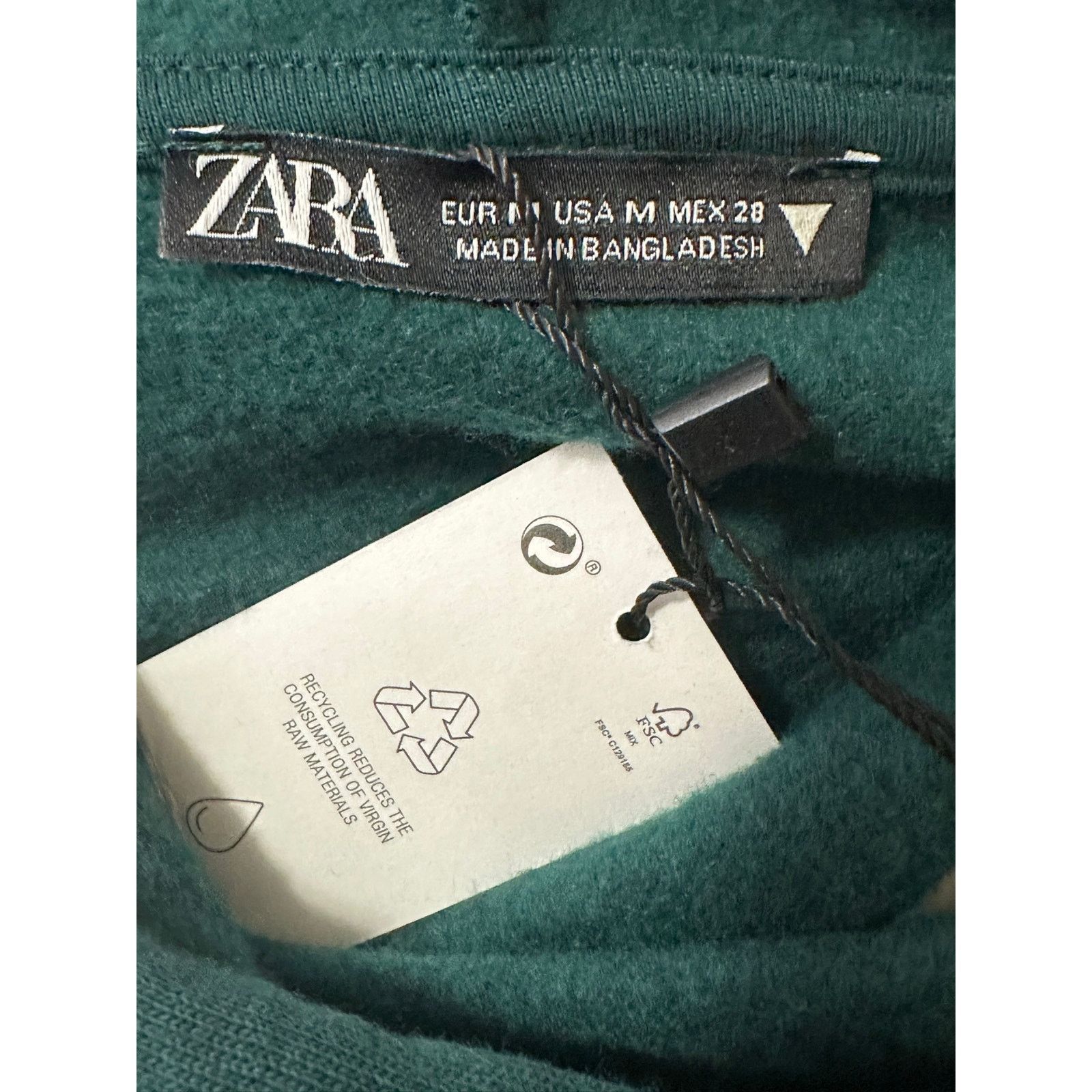 Zara ZARA green cropped hoodie sweatshirt size Medium Size M / US 6-8 / IT 42-44 - 3 Thumbnail
