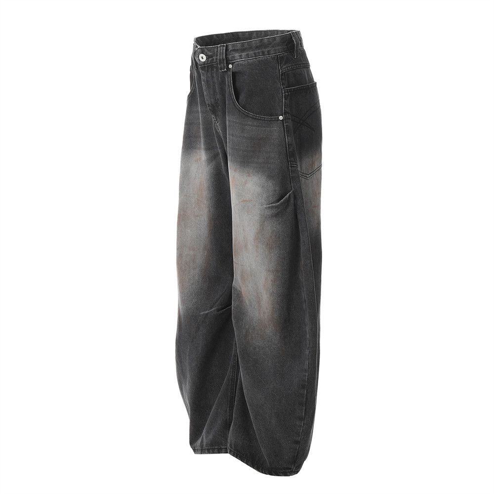 Japanese Brand × Jean Men's cargo pleated loose washed distressed scimitar jeans Size US 32 / EU 48 - 2 Thumbnail