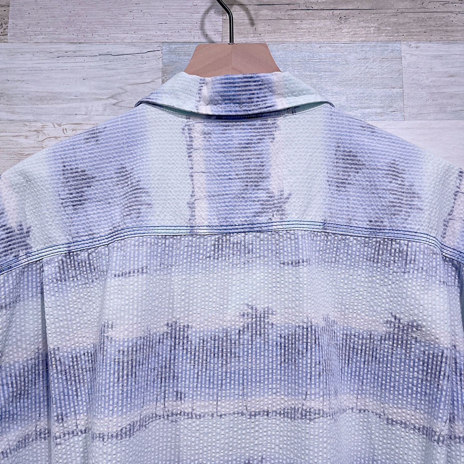Tommy Bahama Tommy Bahama Seersucker Camp Shirt Blue Mens XXL Size US XXL / EU 58 / 5 - 4 Thumbnail