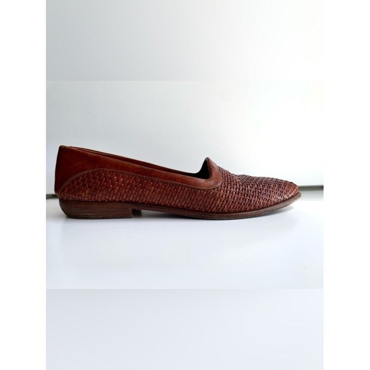 Vintage Vintage Joan & David Woven Leather Loafers Italy 9.5 Huarach Size US 8.5 / IT 38.5 - 2 Thumbnail