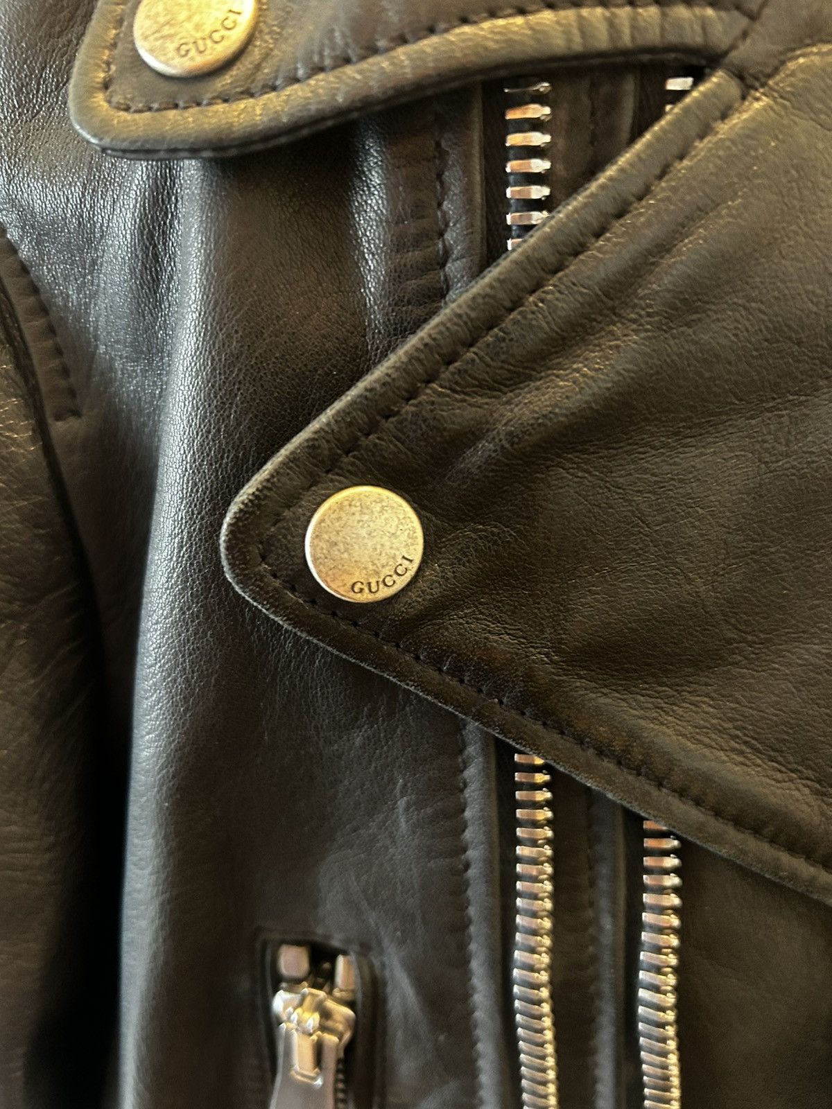 Gucci Gucci Leather Biker Jacket Size 50 Franco Gifted Size US L / EU 52-54 / 3 - 2 Thumbnail