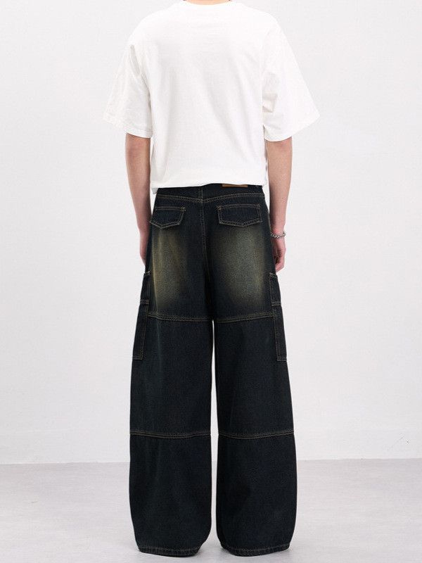Vintage American-Style Washed & Distressed Patchwork Cargo Pants Size US 32 / EU 48 - 5 Thumbnail