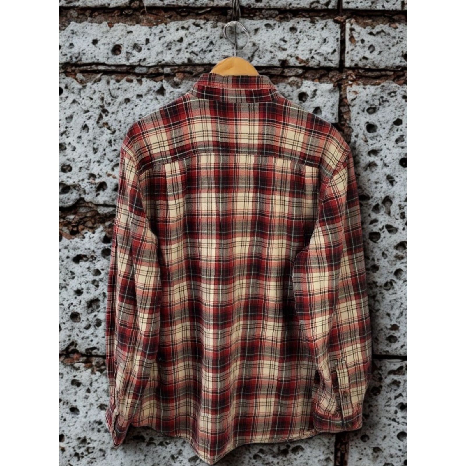 Carhartt VINTAGE Carhartt Long Sleeve Plaid Flannel Shirt Red Beige XL Relaxed Fit 101295 608 EUC Size US XL / EU 56 / 4 - 7 Thumbnail