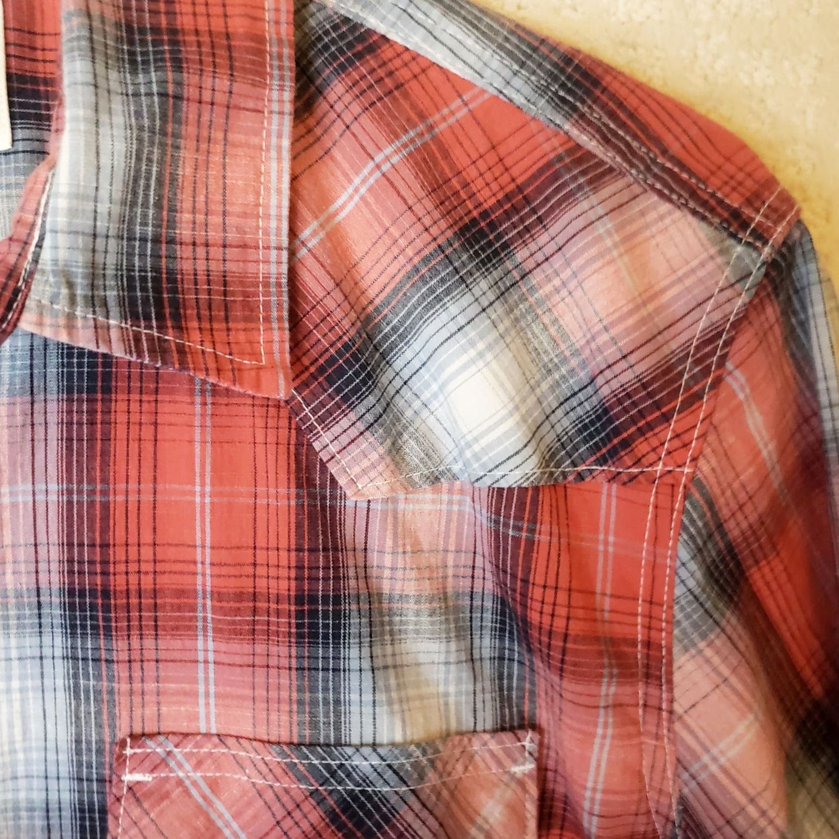 Wrangler Wrangler Western Look Shirt Men M Red Plaid Long Sleeve Pockets With Buttons Size US M / EU 48-50 / 2 - 5 Thumbnail