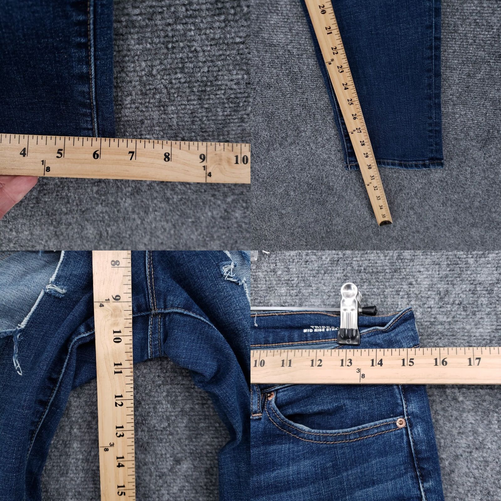 Nicole Miller Nicole Miller Jeans Womens 6 Mid-Rise Tribeca Straight Ripped Medium Blue Denim Size 28" / US 6 / IT 42 - 9 Thumbnail