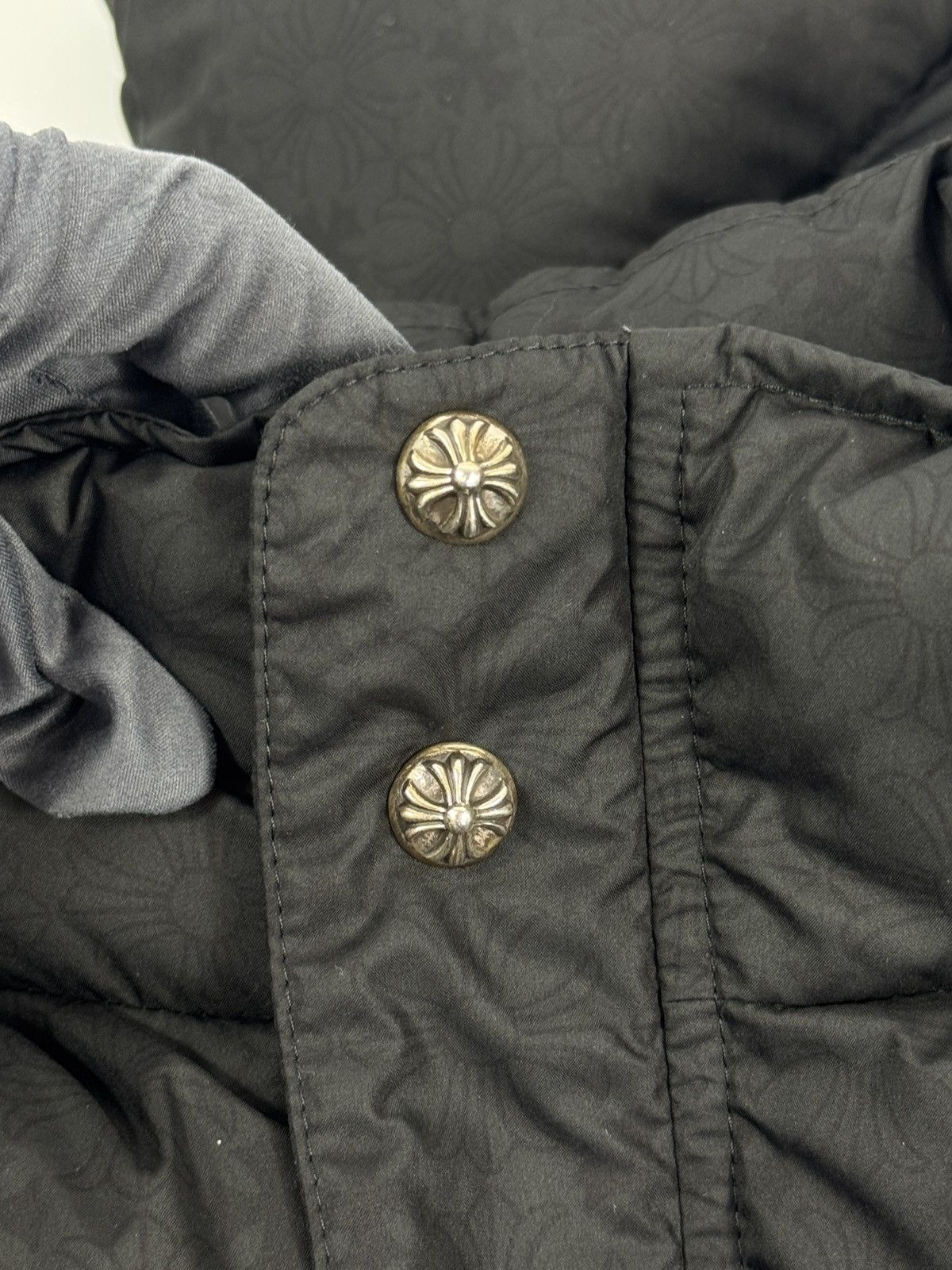 Chrome Hearts LOGO PRINT PUFFER JACKET WITH SILVER BUTTONS Size US XL / EU 56 / 4 - 8 Thumbnail