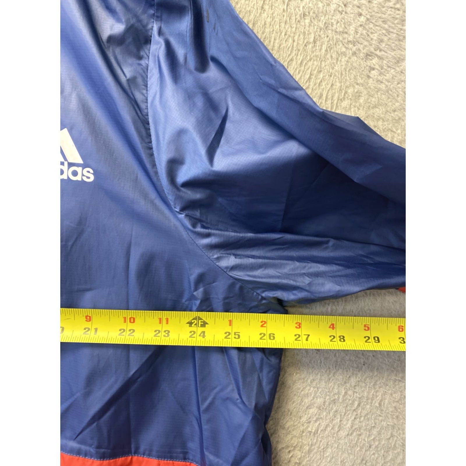 Adidas Adidas Windbreaker Rain Jacket Men 2XL Navy Red Multicolor Water-Resistant Rain Coat 90s? 15426 Mens Size US XXL / EU 58 / 5 - 6 Thumbnail