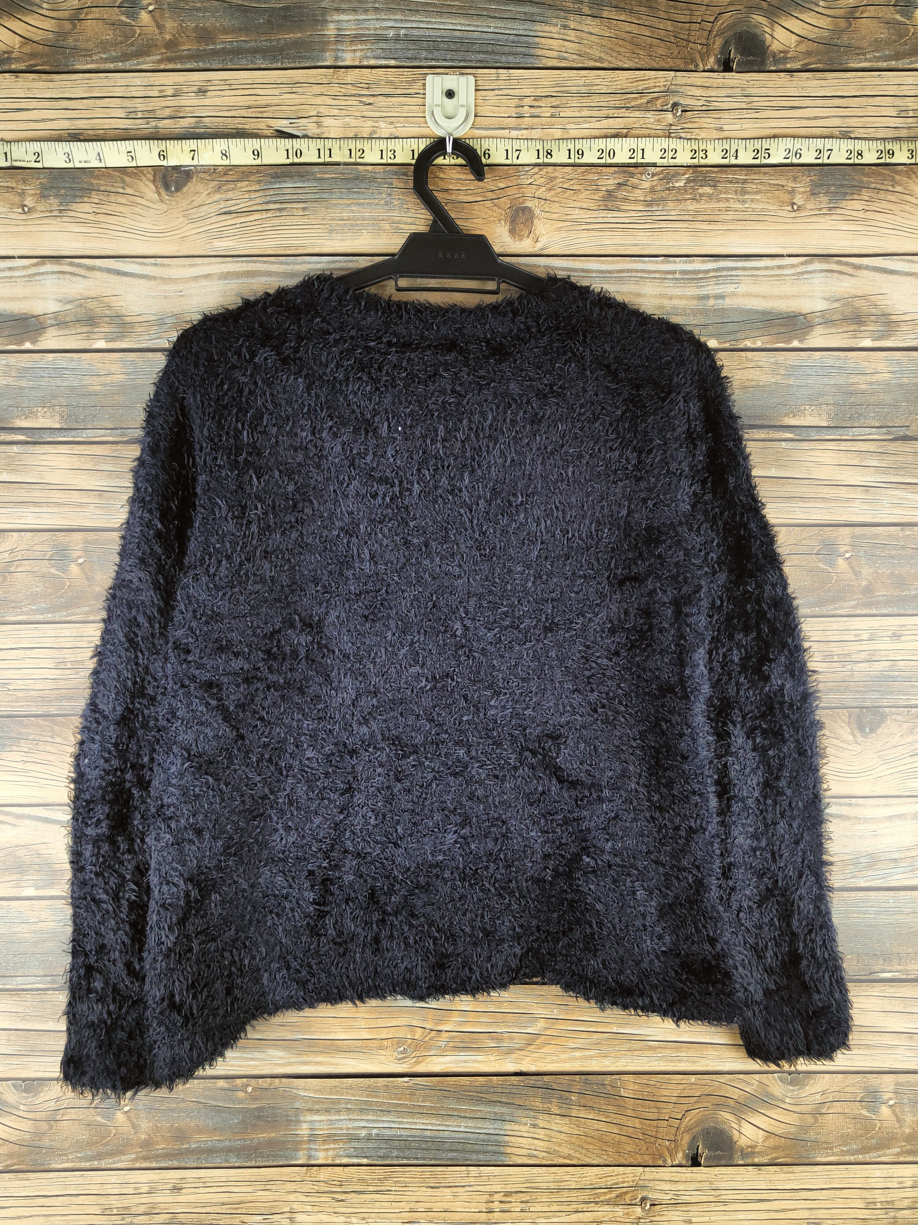 Japanese Brand DL Chocol Raffine Black Fur Mohair Knitwear #46-467 Size M / US 6-8 / IT 42-44 - 7 Thumbnail