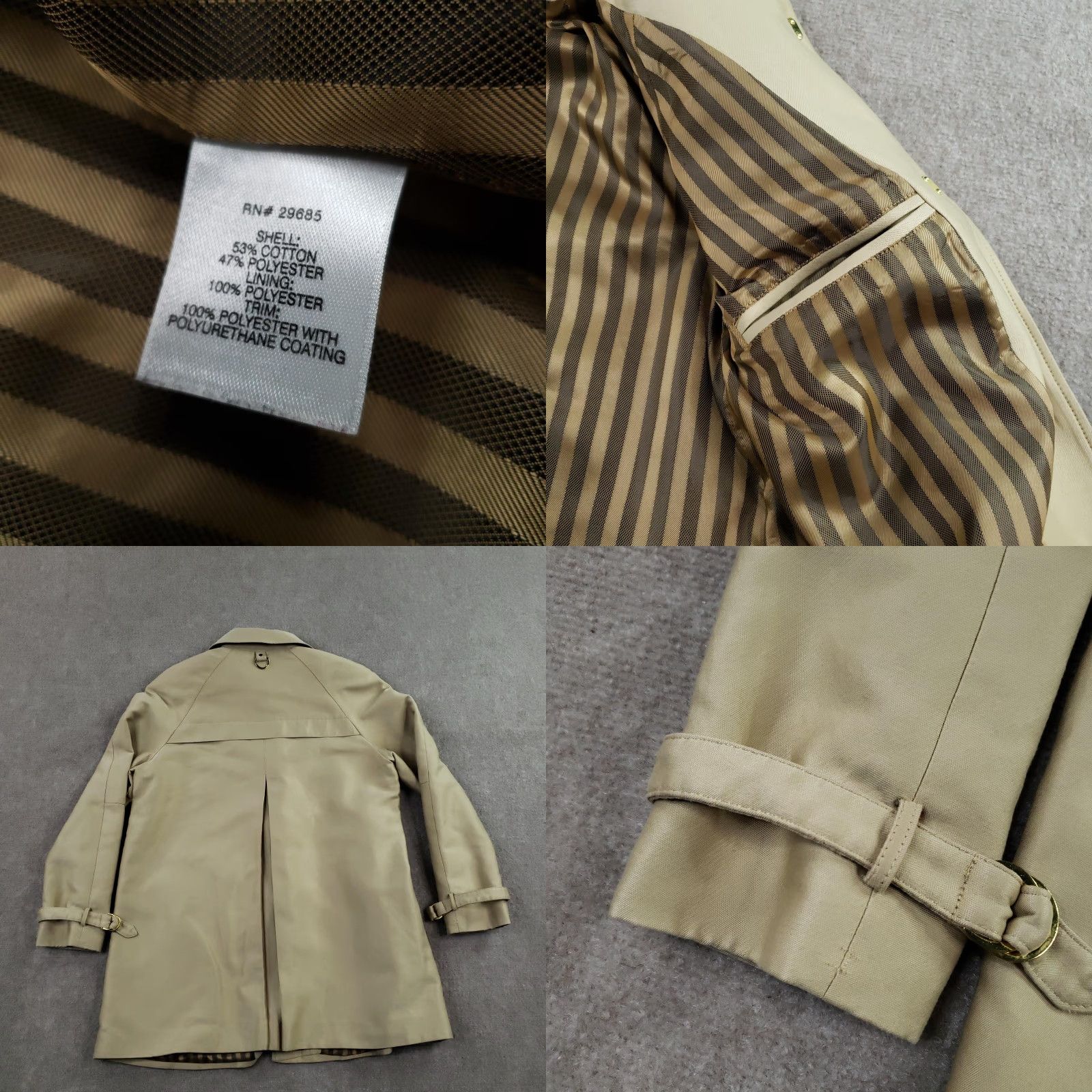 Pendleton Pendleton Womens Trench Coat Jacket Belted Cuff Lined Pockets Mid-Length Tan Khaki Beig​e Z S Size S / US 4 / IT 40 - 8 Thumbnail