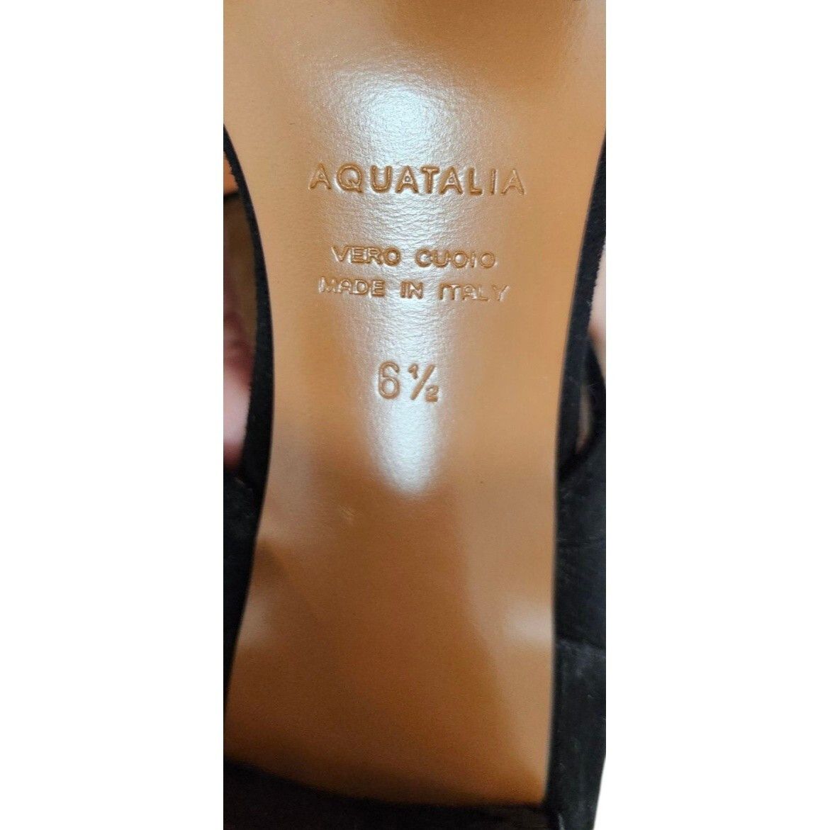 Aquatalia Aquatalia Suzanne Sneak print and Suede Black open toe shoes Size US 6.5 / IT 36.5 - 13 Thumbnail